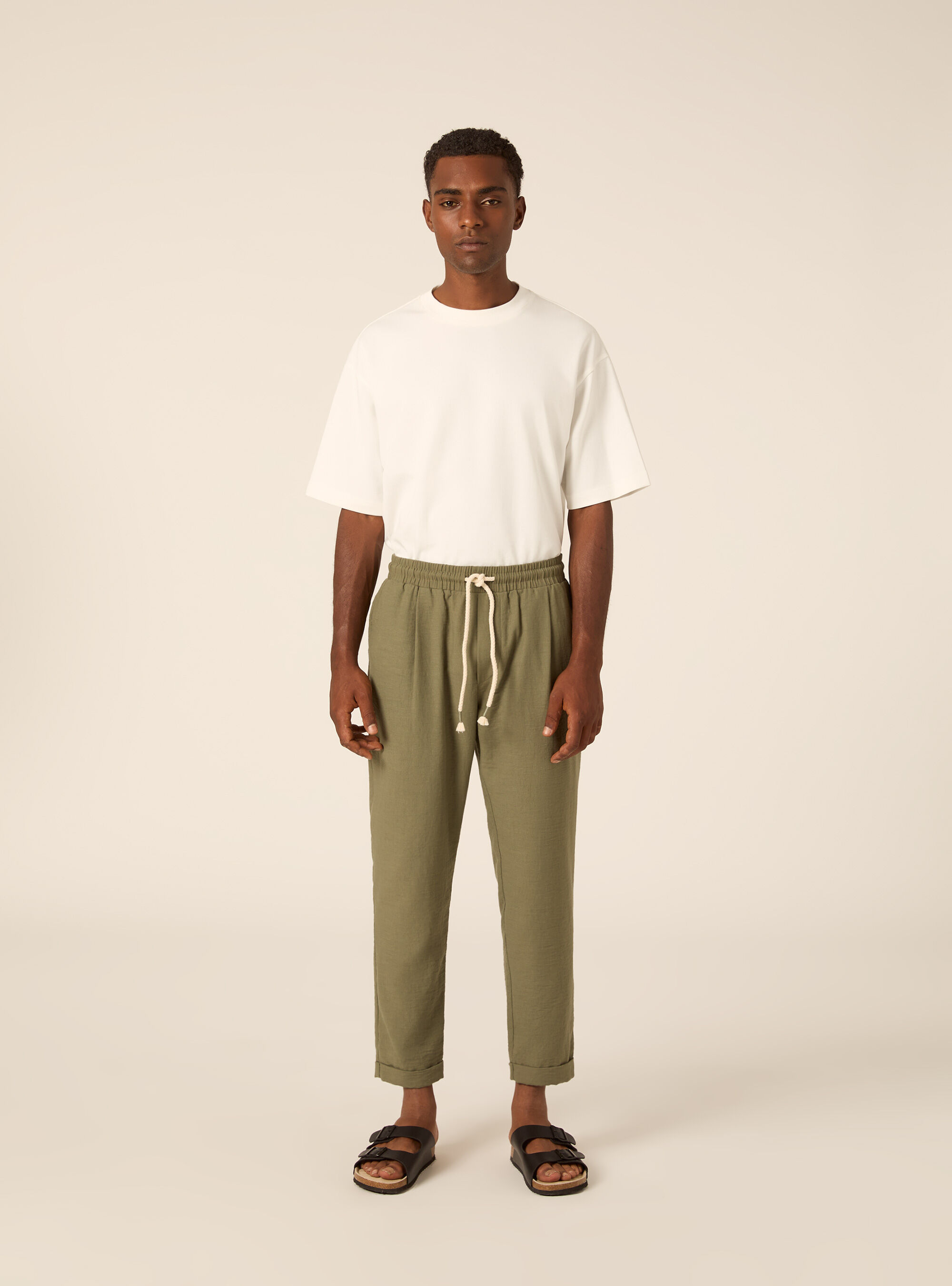 Pantalaccio basico con elastico in vita e coulisse, KY2 KAKY MEDIUM