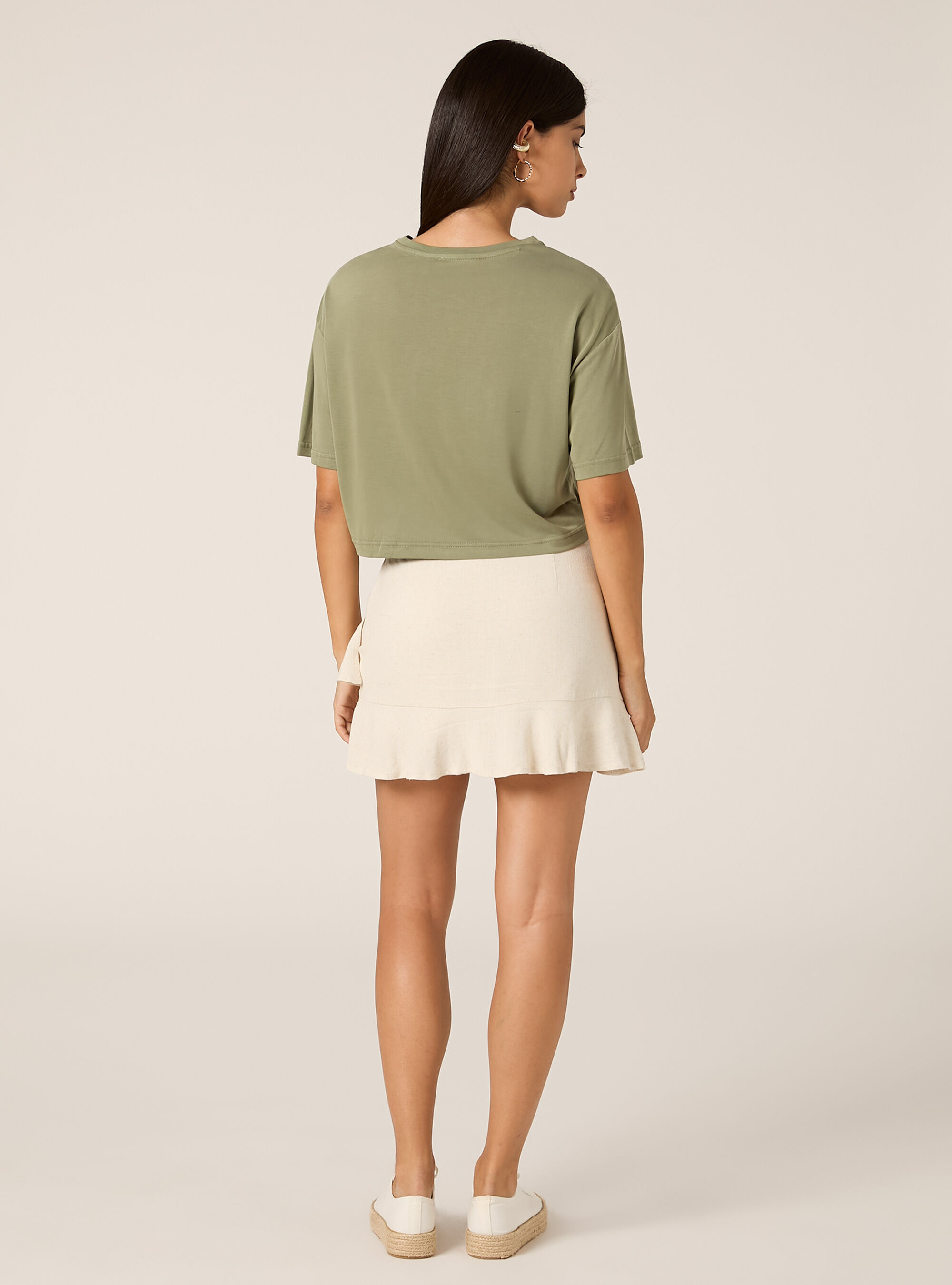 Gek&uuml;rztes T-Shirt mit weichem Griff, KY2 KAKY MEDIUM