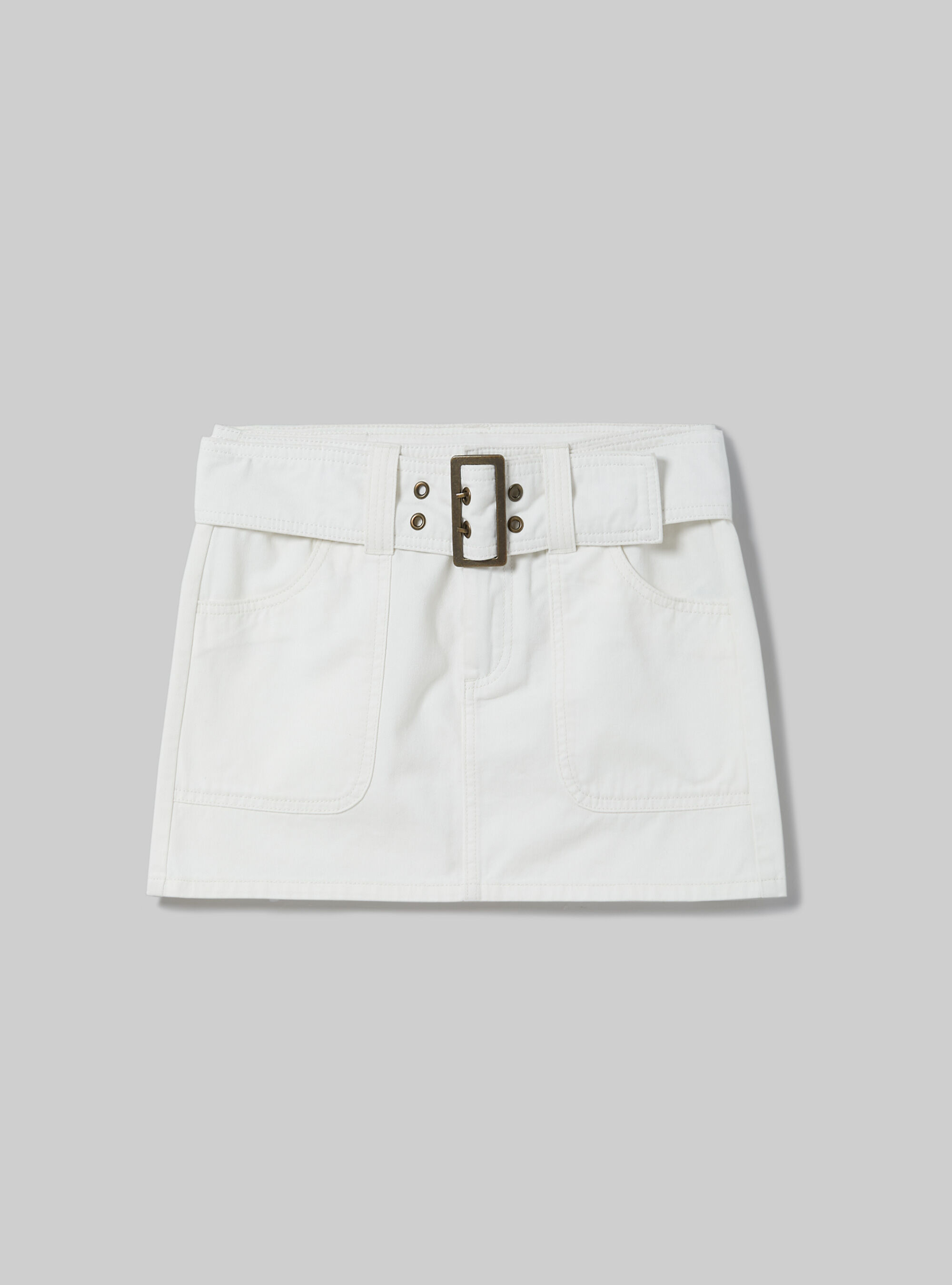 White belt denim skirt online
