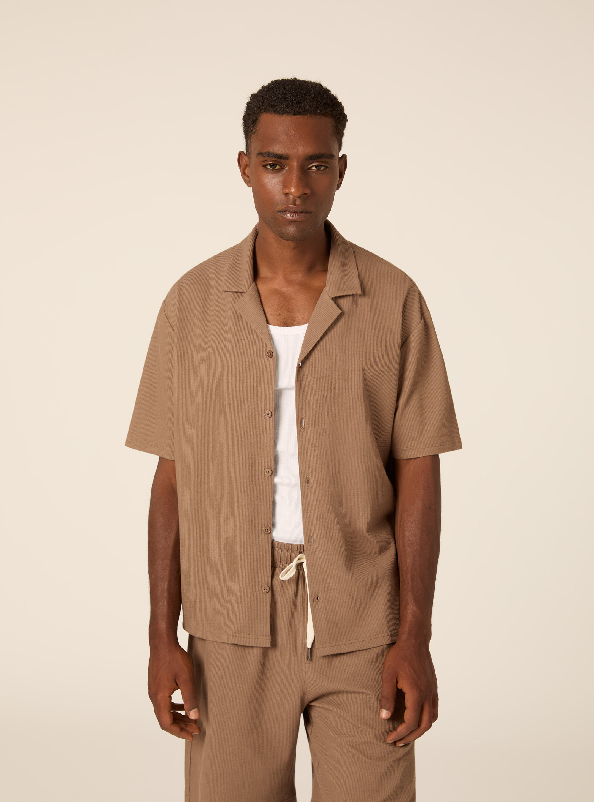 Knit Regular Fit Bowling Shirt