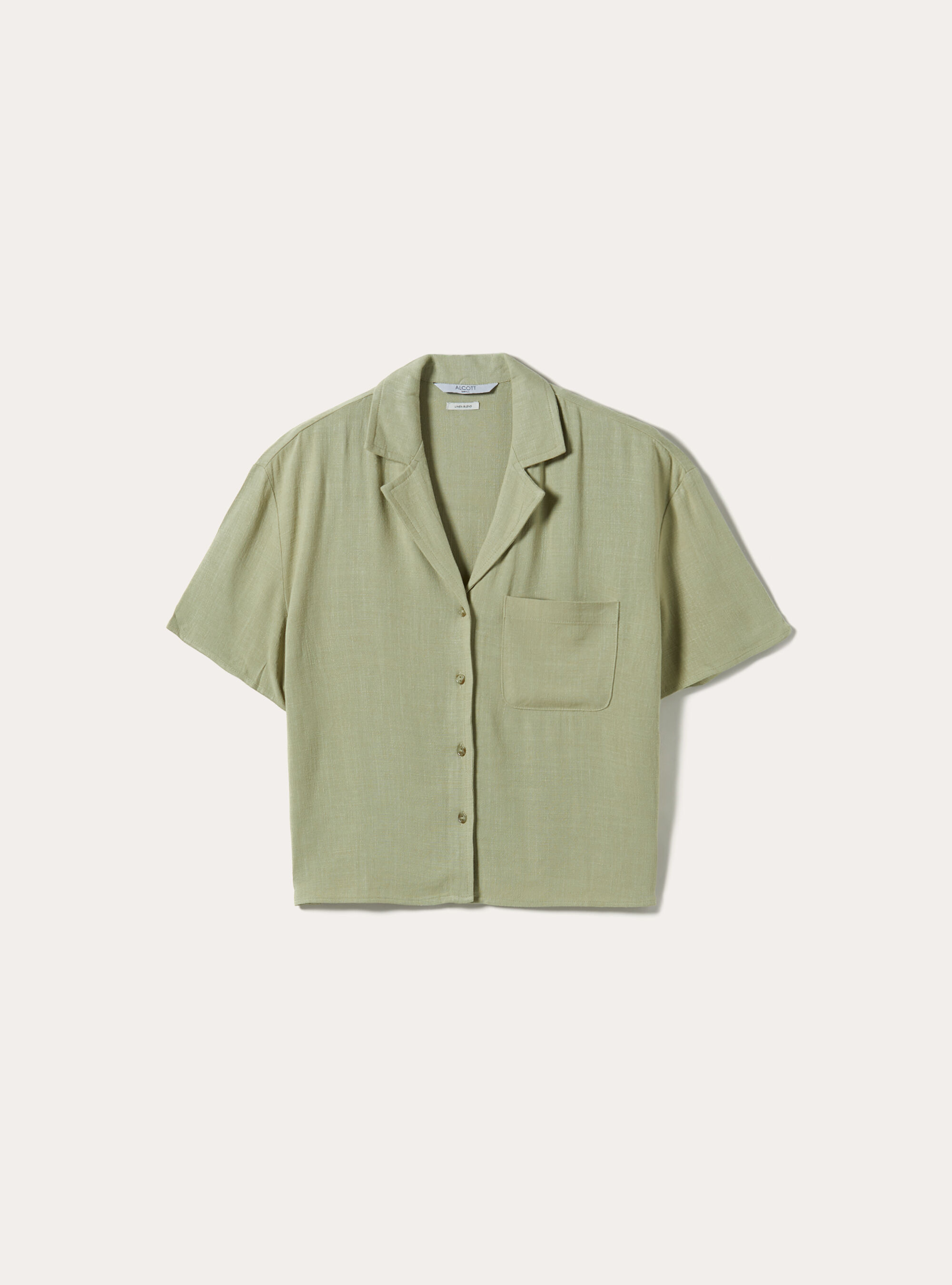 Linen blend cropped shirt, KY3 KAKY LIGHT