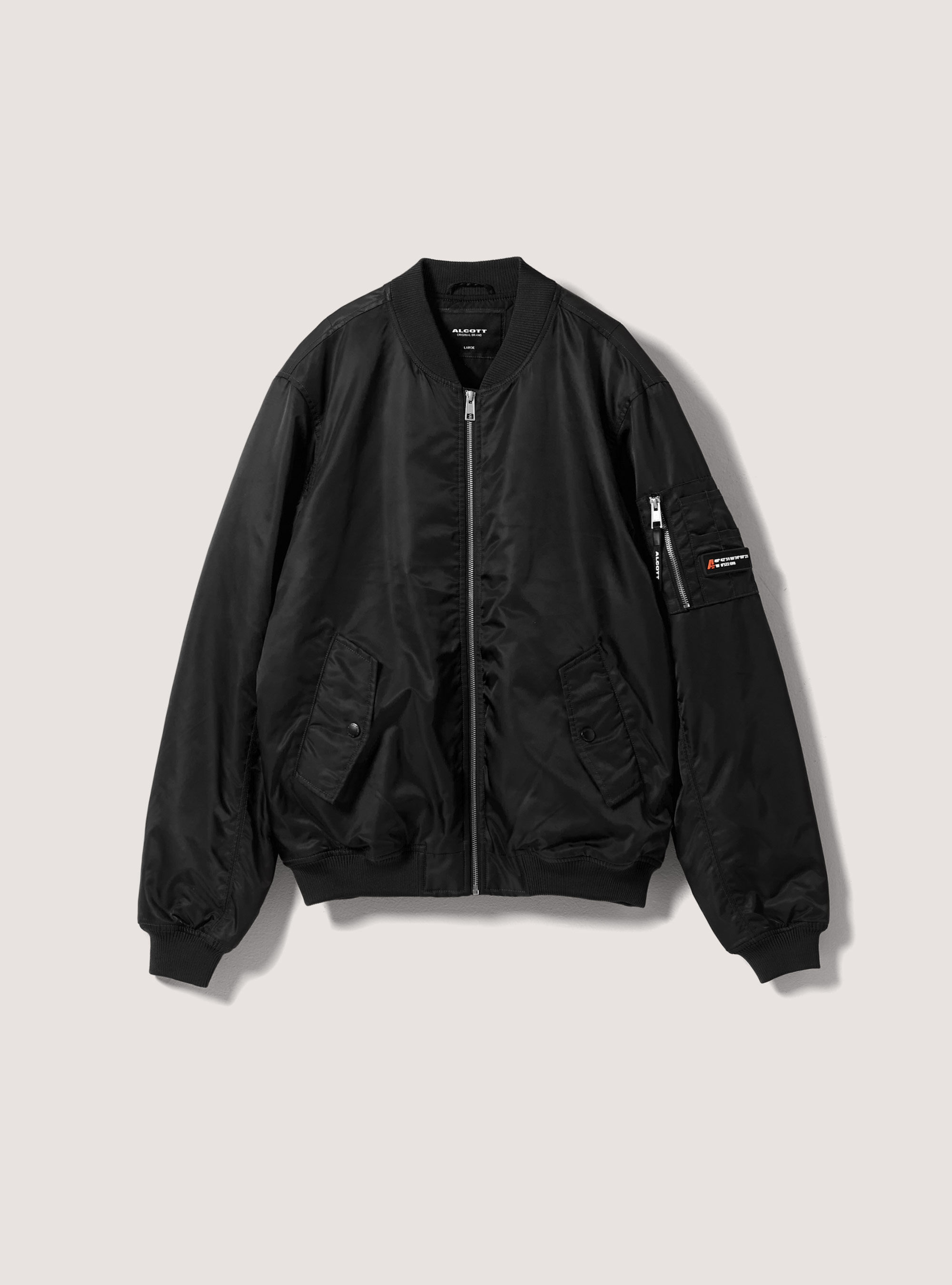 Black padded bomber jacket on sale