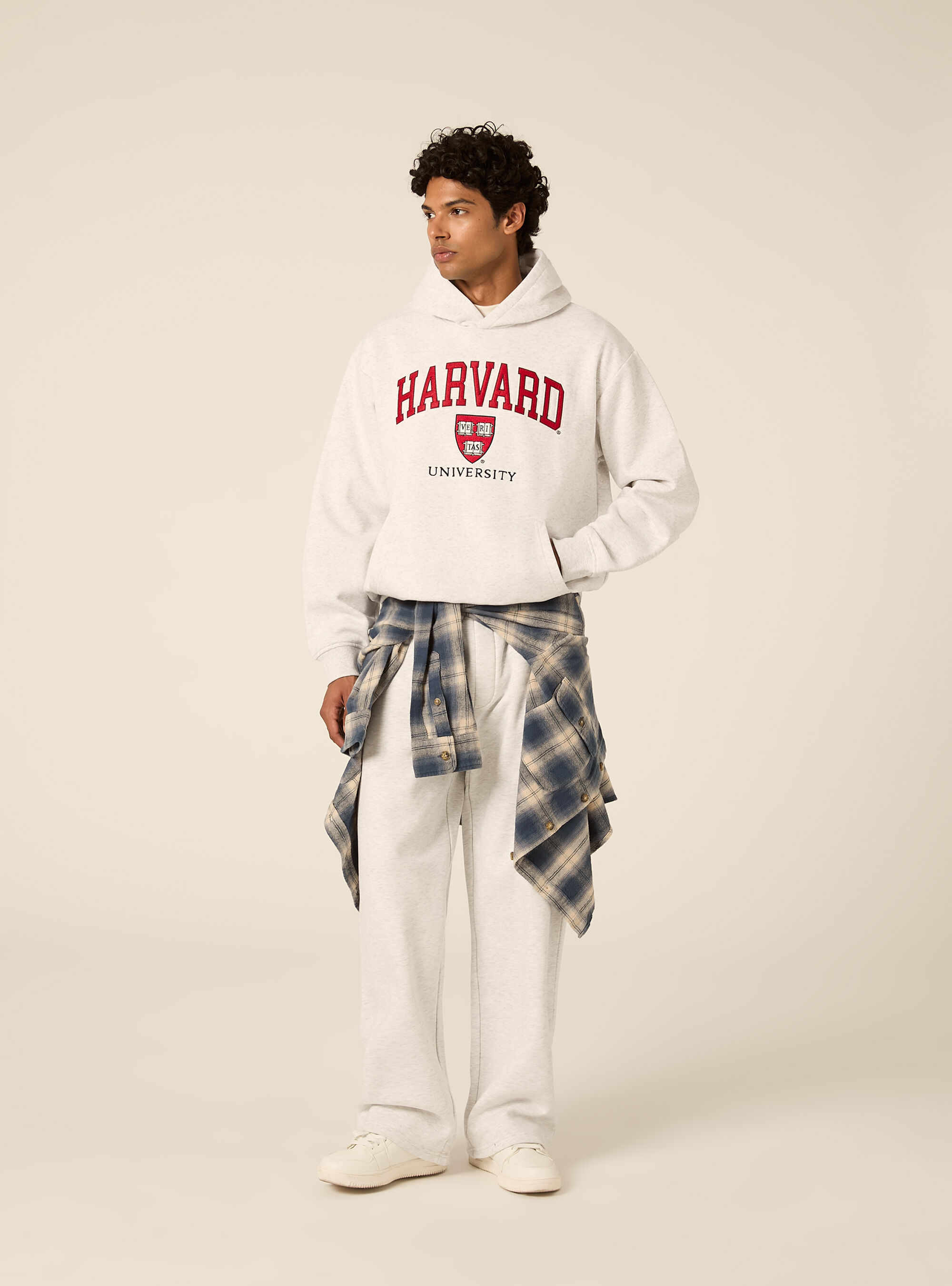 Felpa con cappuccio boxy licenza harvard