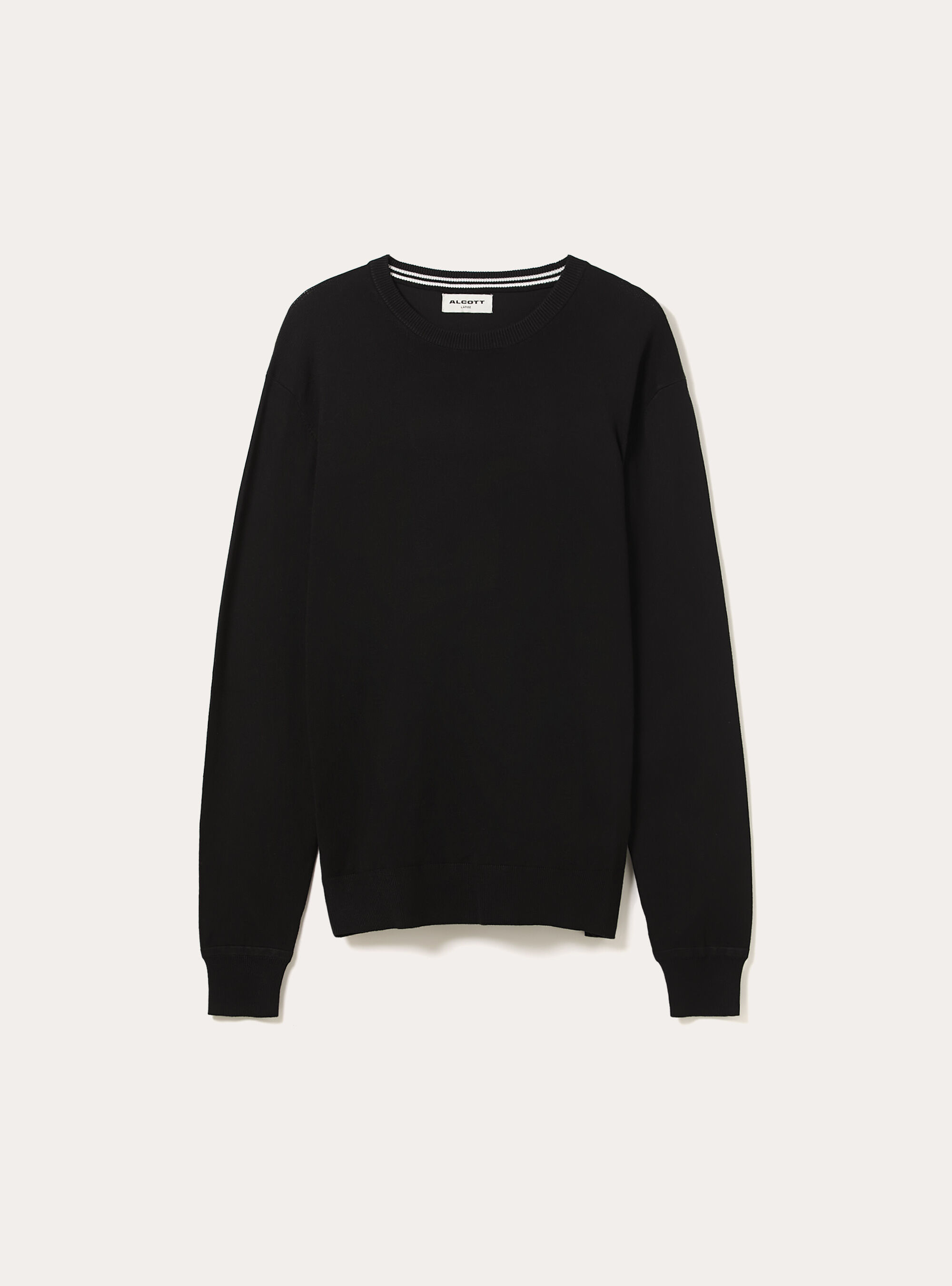 Pull &agrave; col rond en viscose durable Ecovero, BK1 BLACK