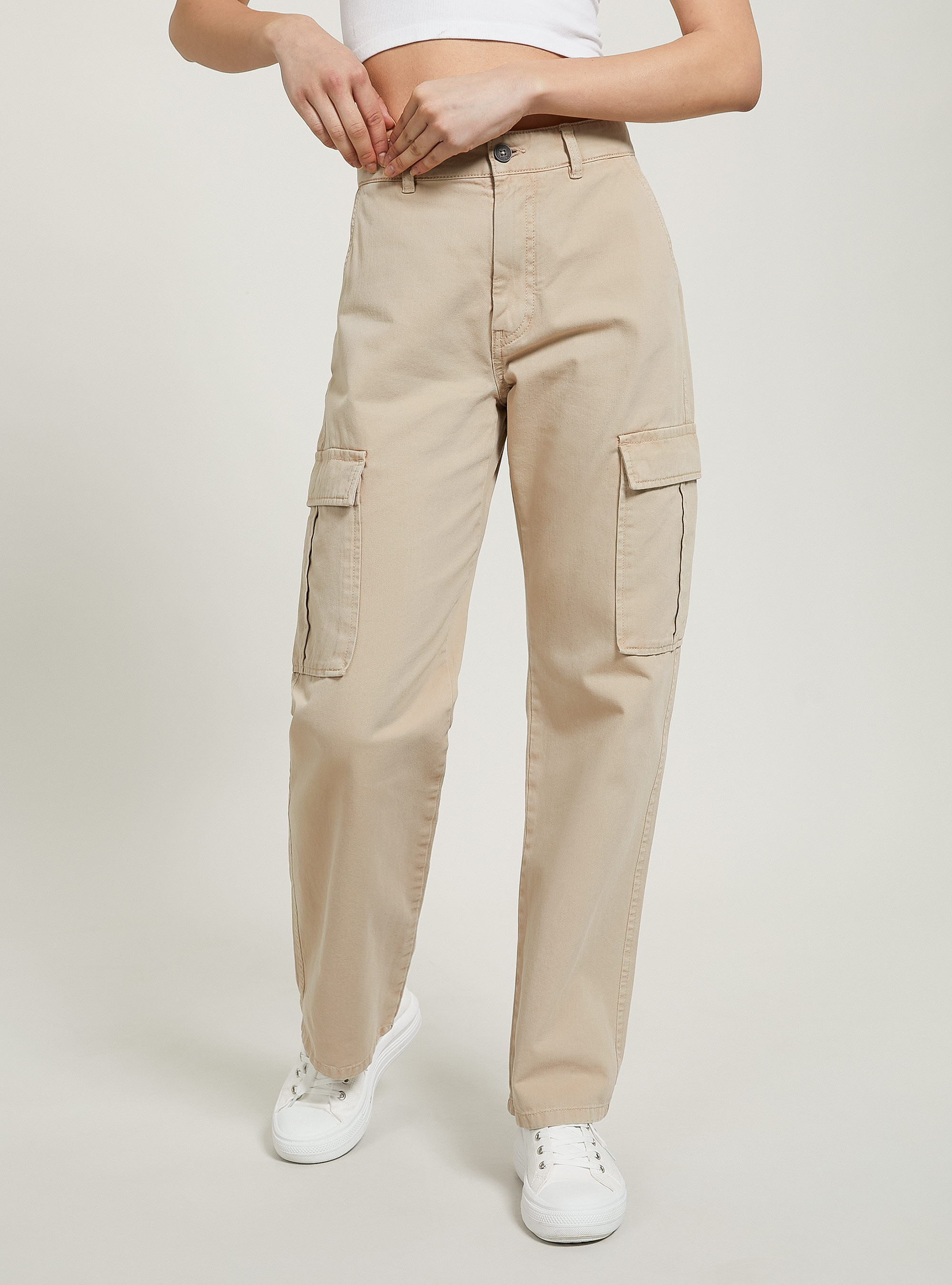 Beige combat discount trousers womens