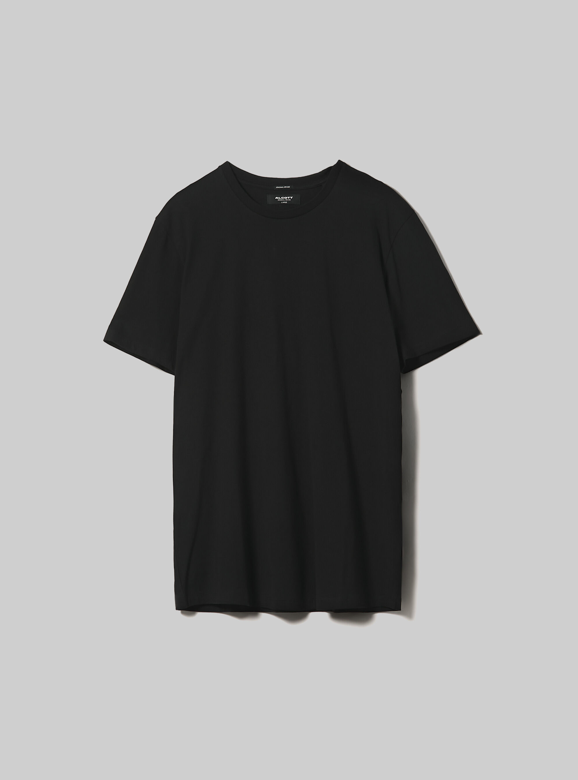 T-shirt en coton &agrave; col ras du cou, BK1 BLACK