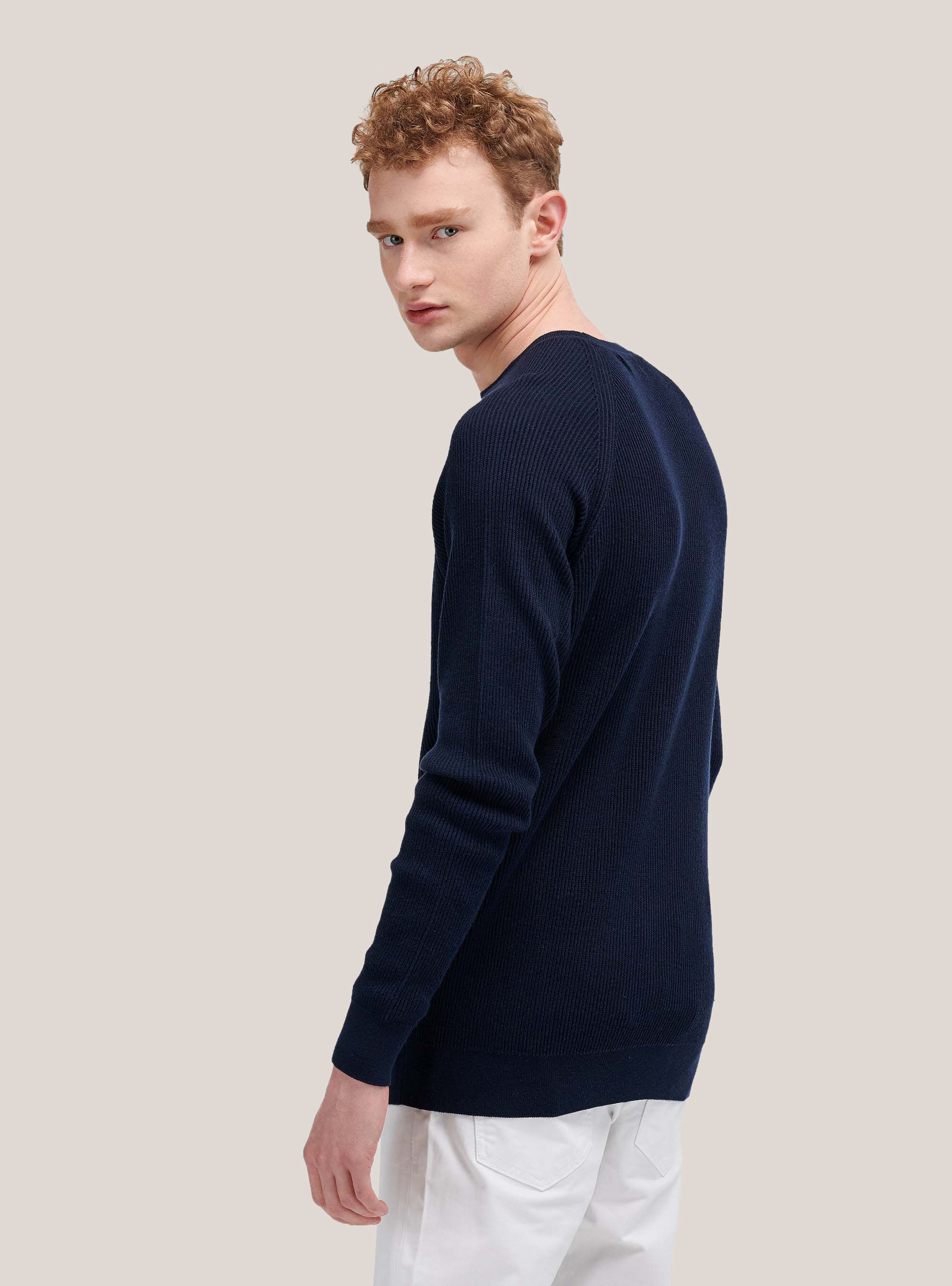 Ribbed pullover, BLUE