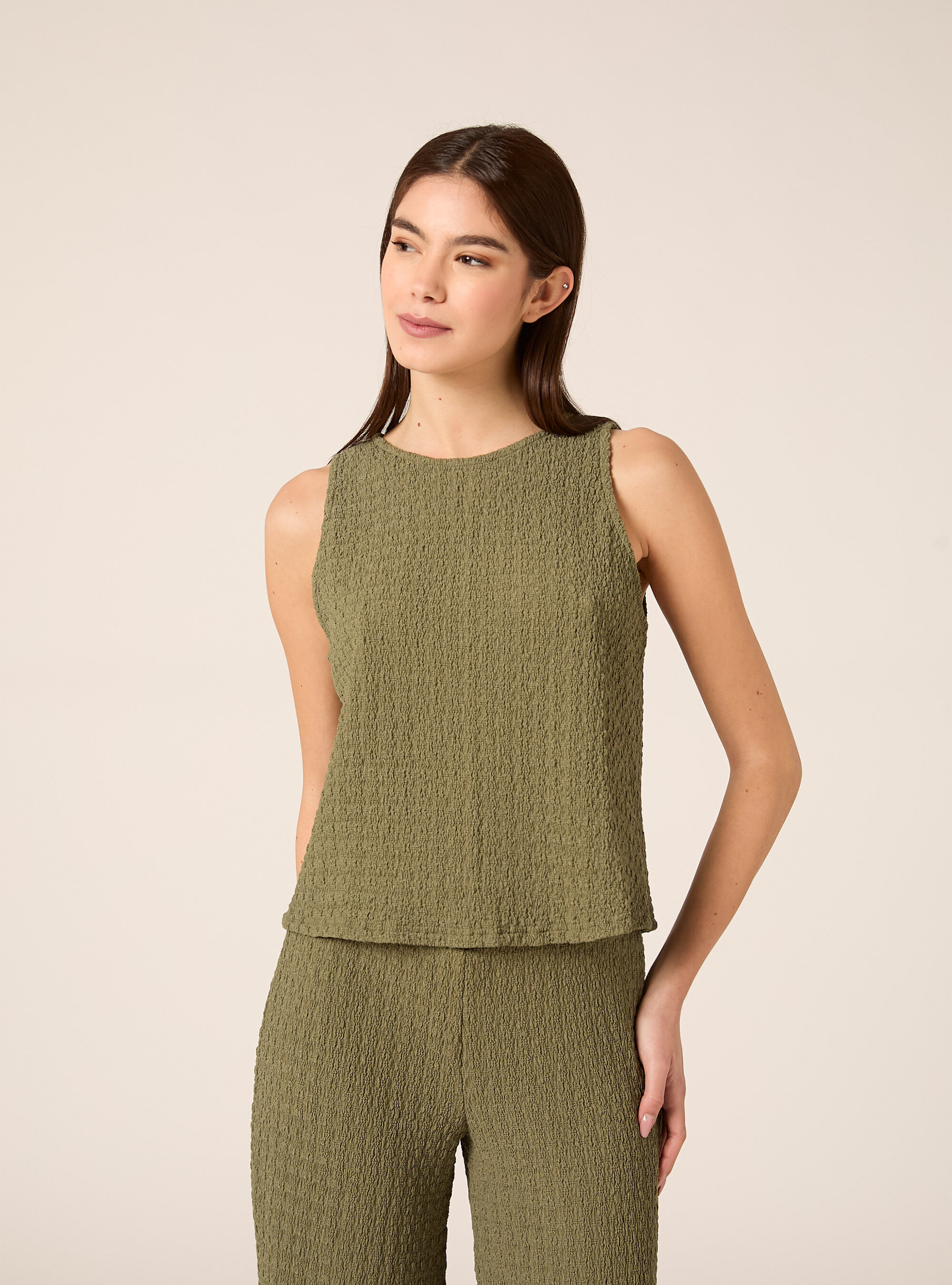 Waffle fabric tank top