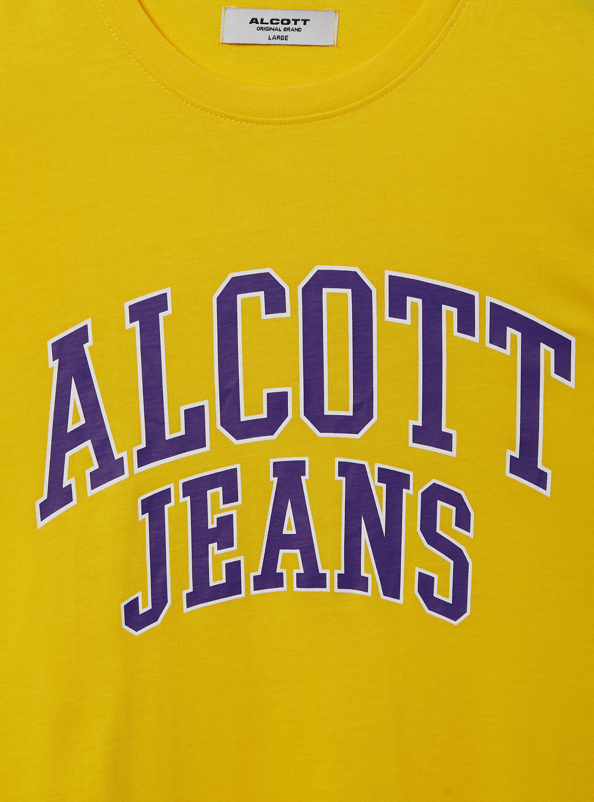 T-shirt en coton avec imprim&eacute;, C7704 YELLOW