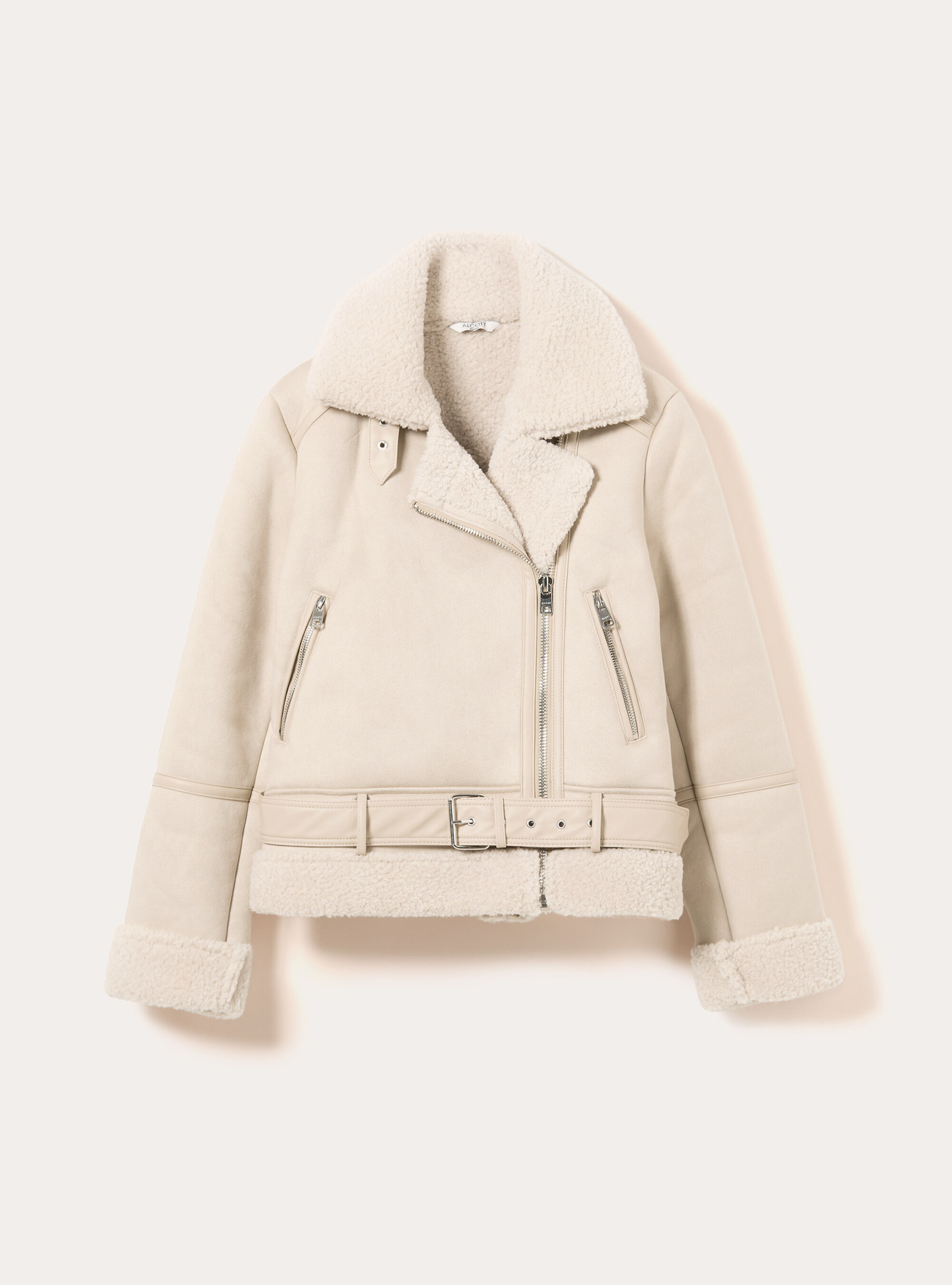 Chaqueta de piel de oveja con efecto ante, SA2 SAND MEDIUM