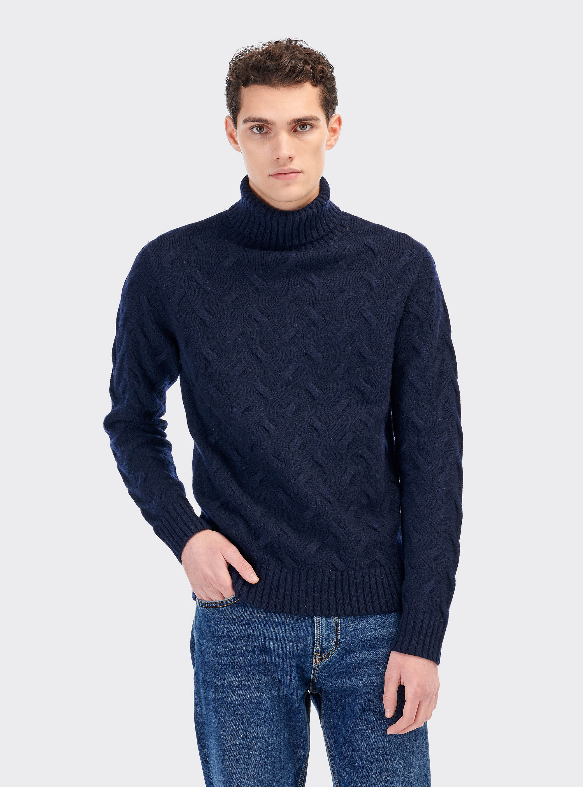 Pullover collo alto, BLU MARINO