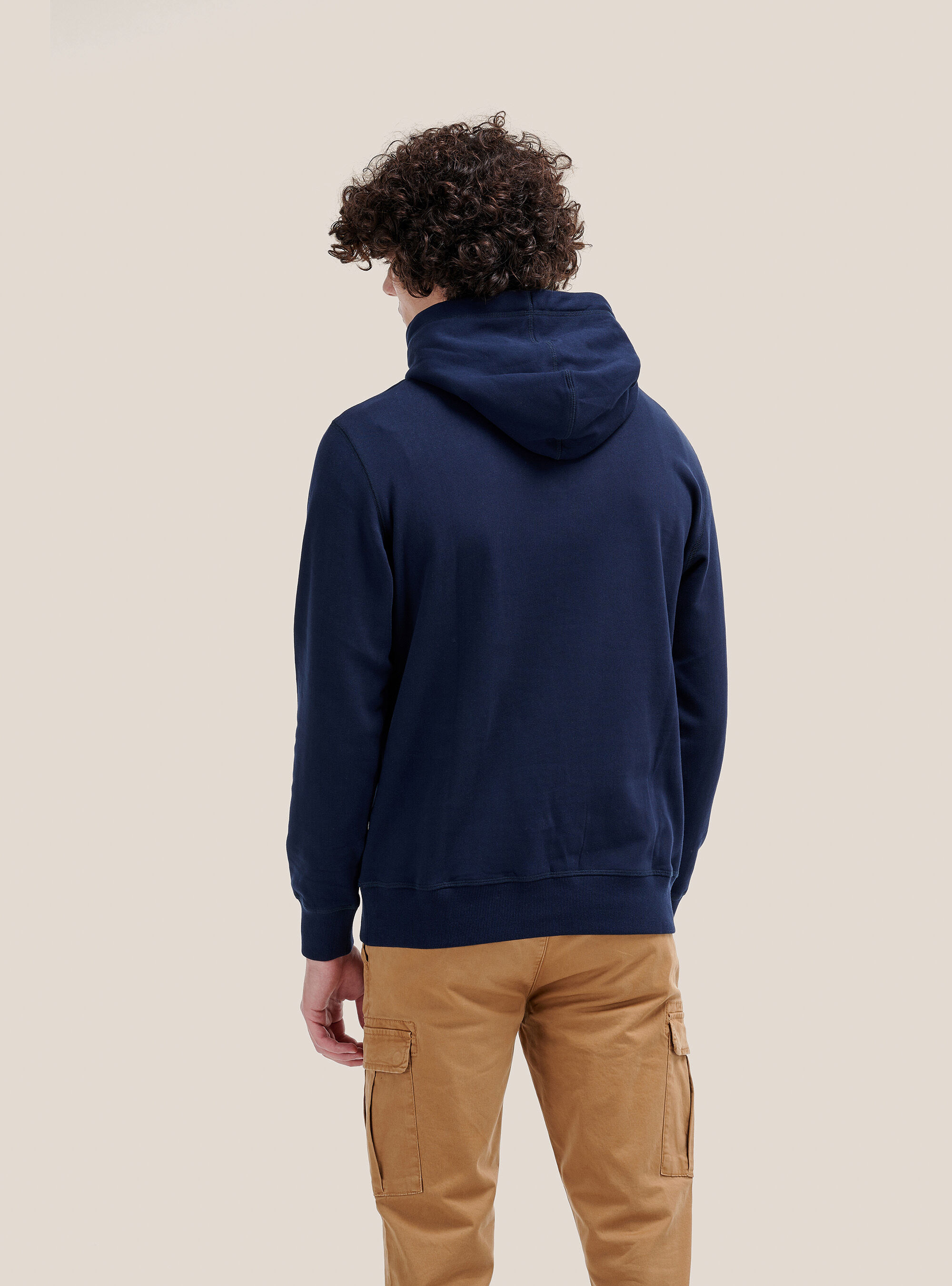 Felpa basic con cappuccio, BLU