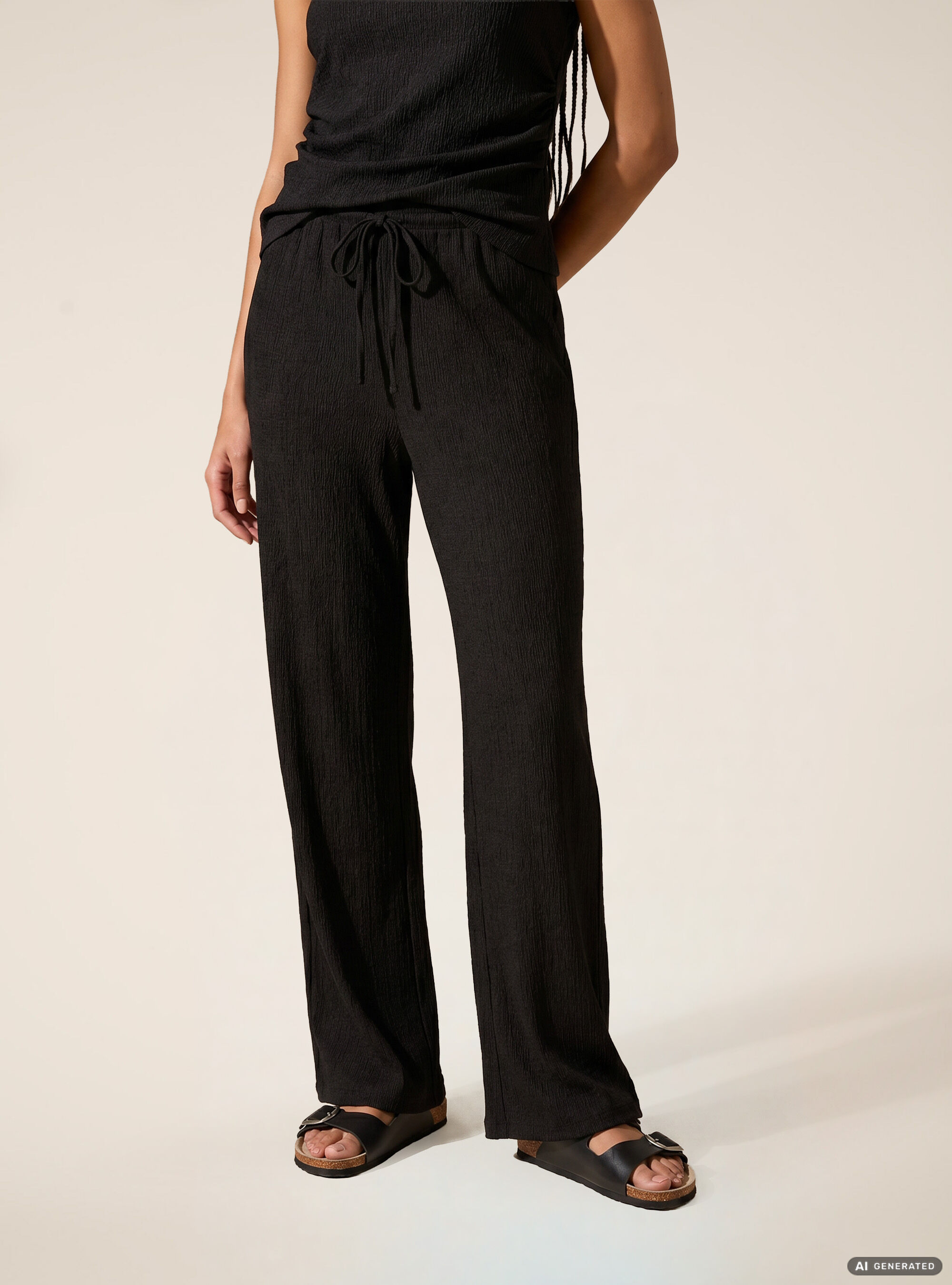 Pantaloni texturizzati, NERO