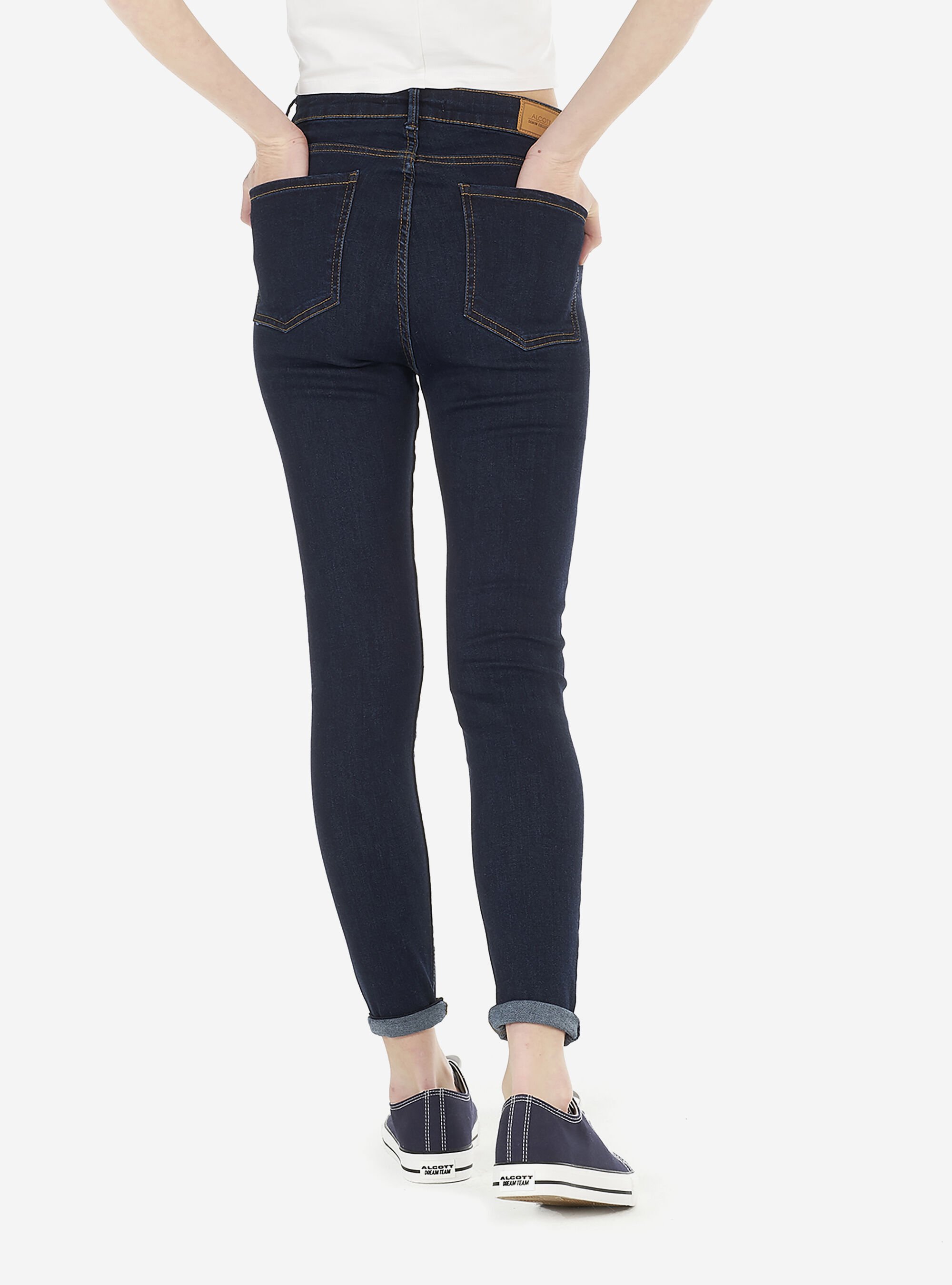 Denim skinny fit high rise, BLUE NAVY