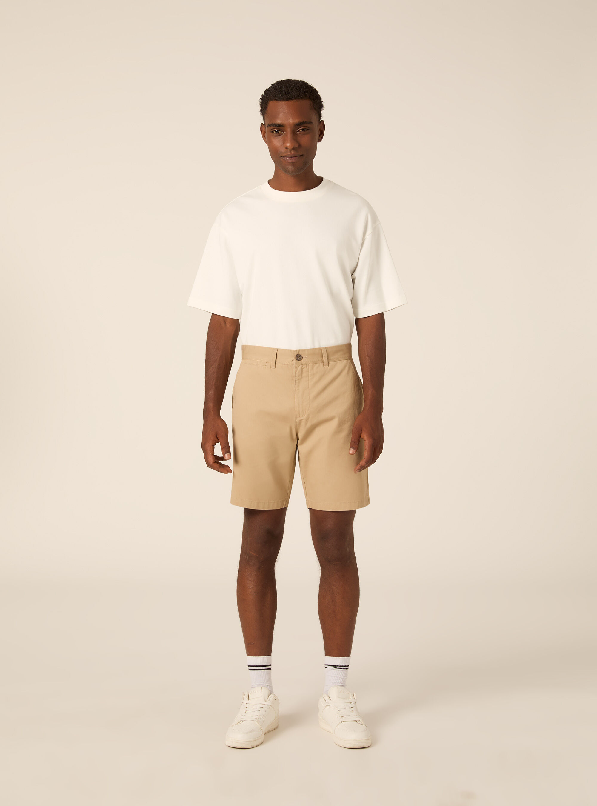 Plain Fit Twill Bermuda Shorts