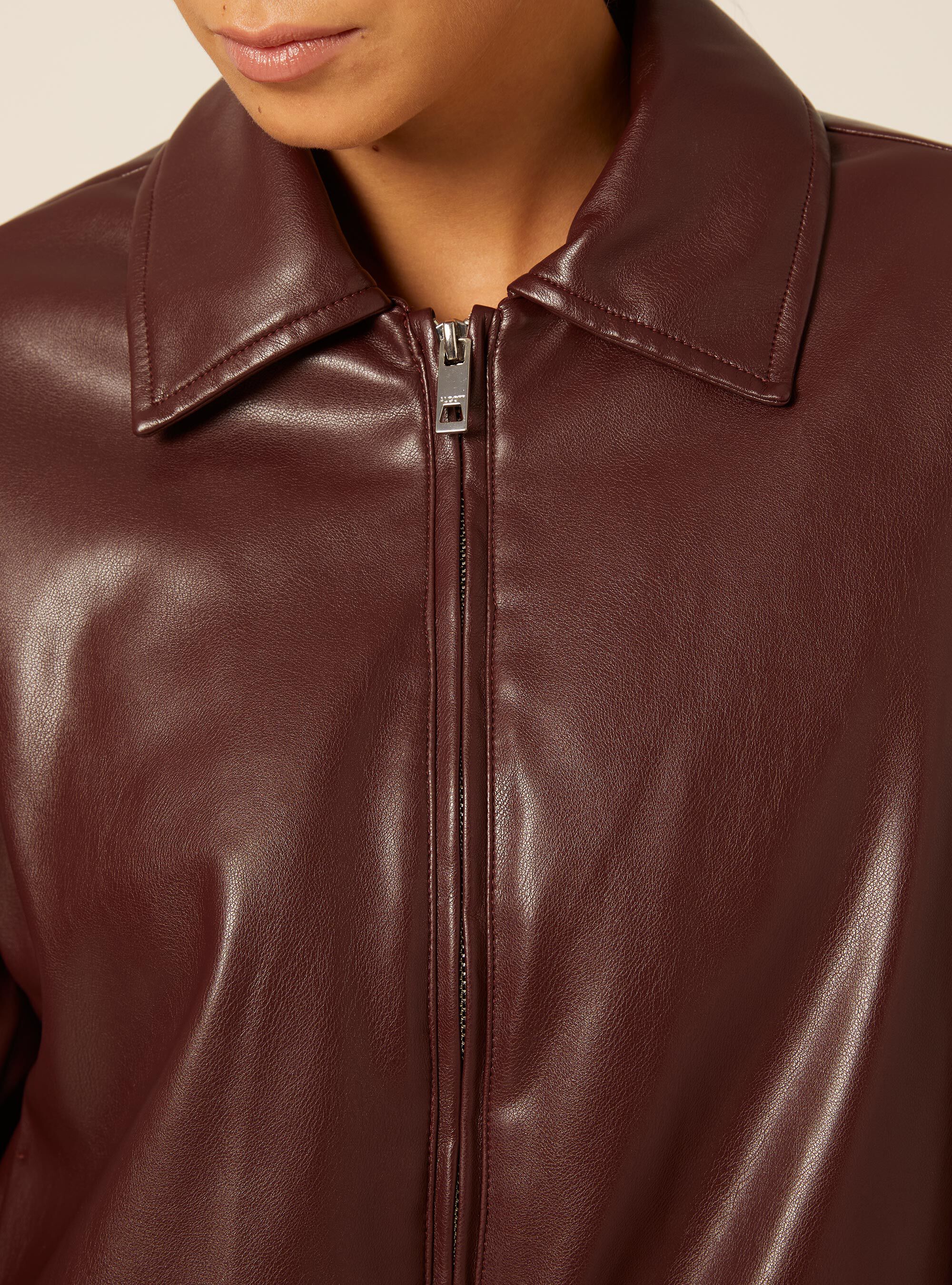 Bomber imbottito effetto pelle, BO1 BORDEAUX DARK