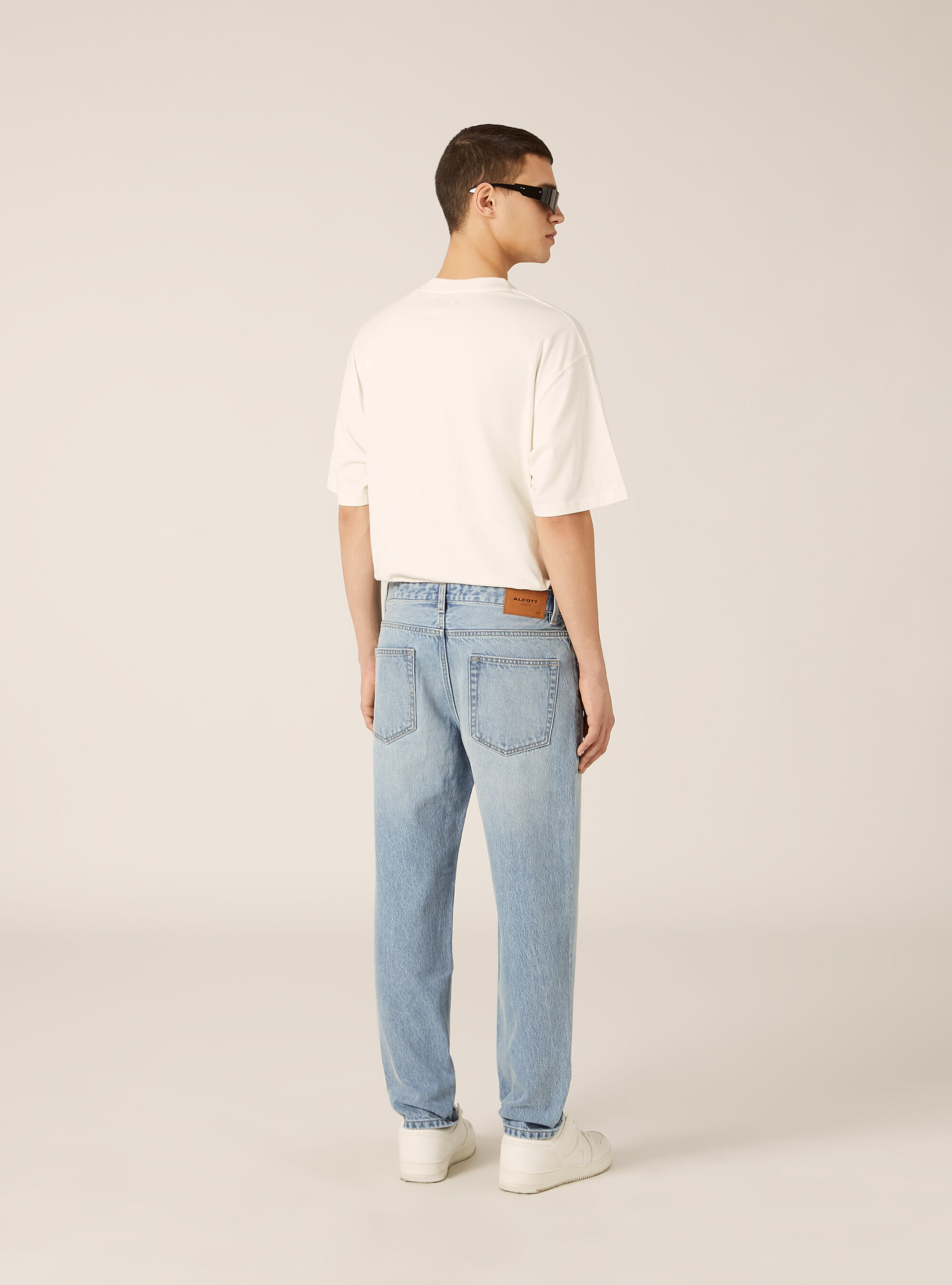 Pantaloni in denim loose fit, D006 AZURE