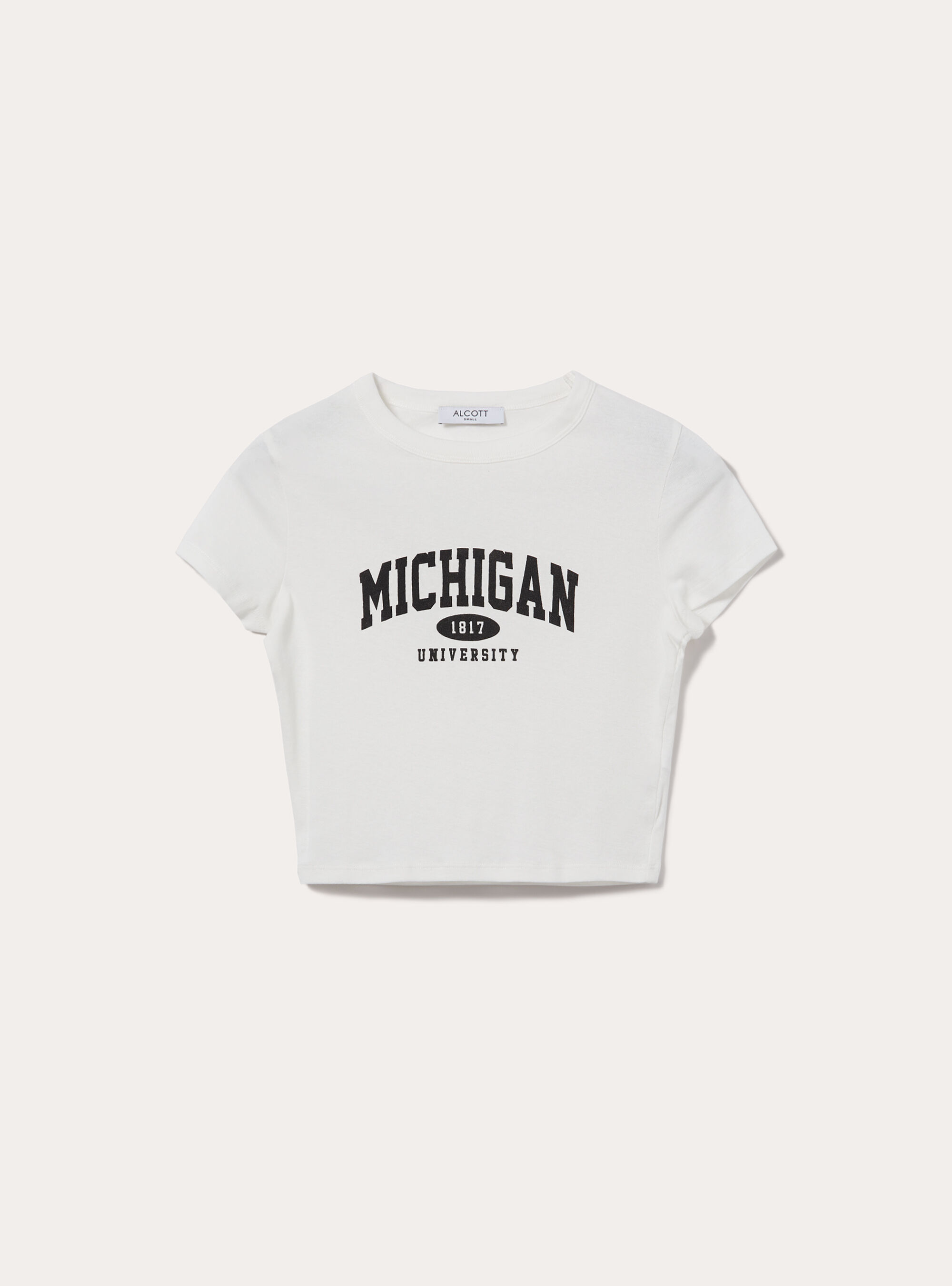 Cropped t-shirt with print, WH1 OFF WHITE