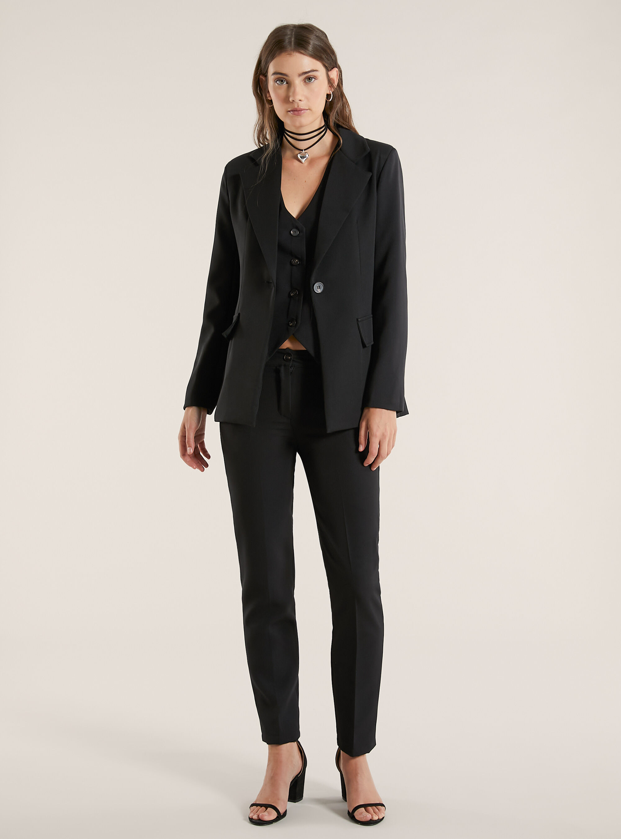 Single-breasted blazer, BK1 BLACK