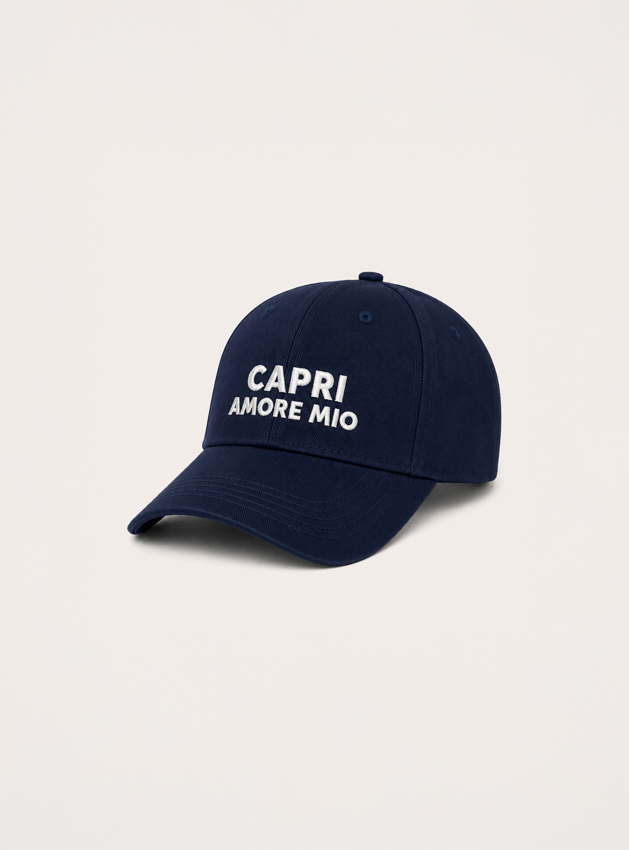 Cappello con ricamo capri amore mio