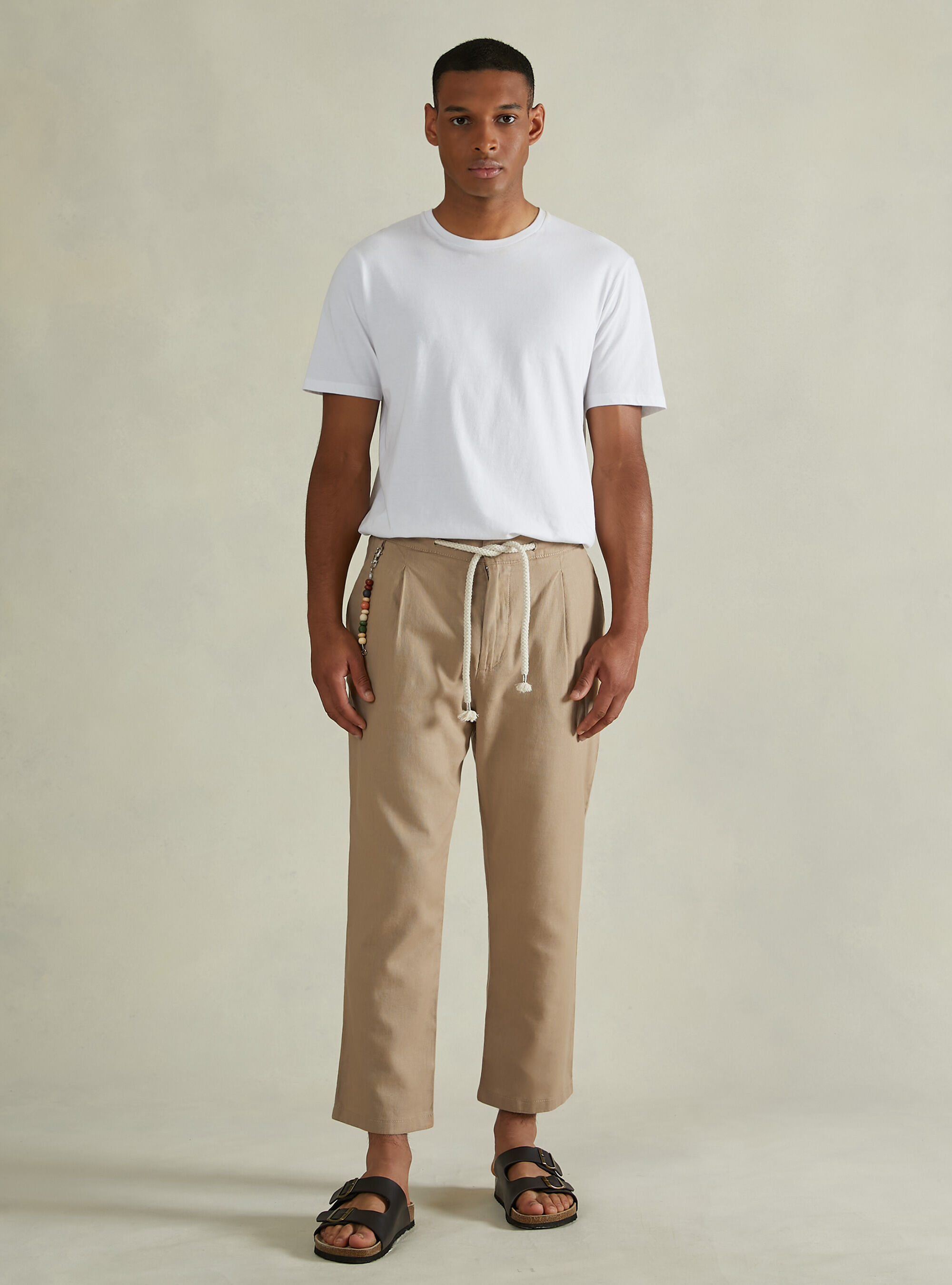 Mens linen sale blend trousers