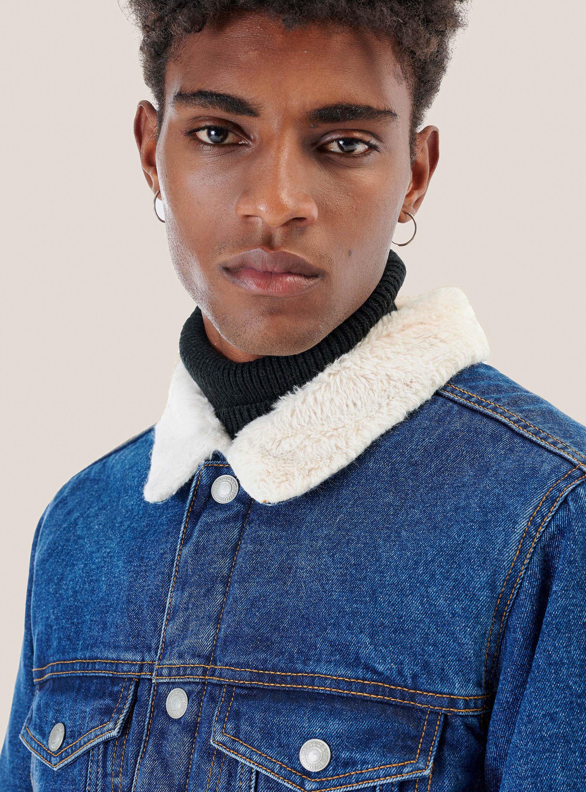 Lambskin denim jacket shop