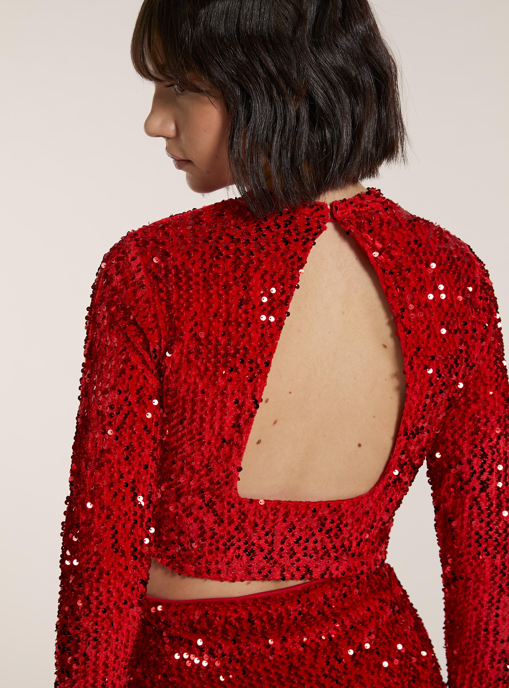 Maglia maniche lunghe in paillettes