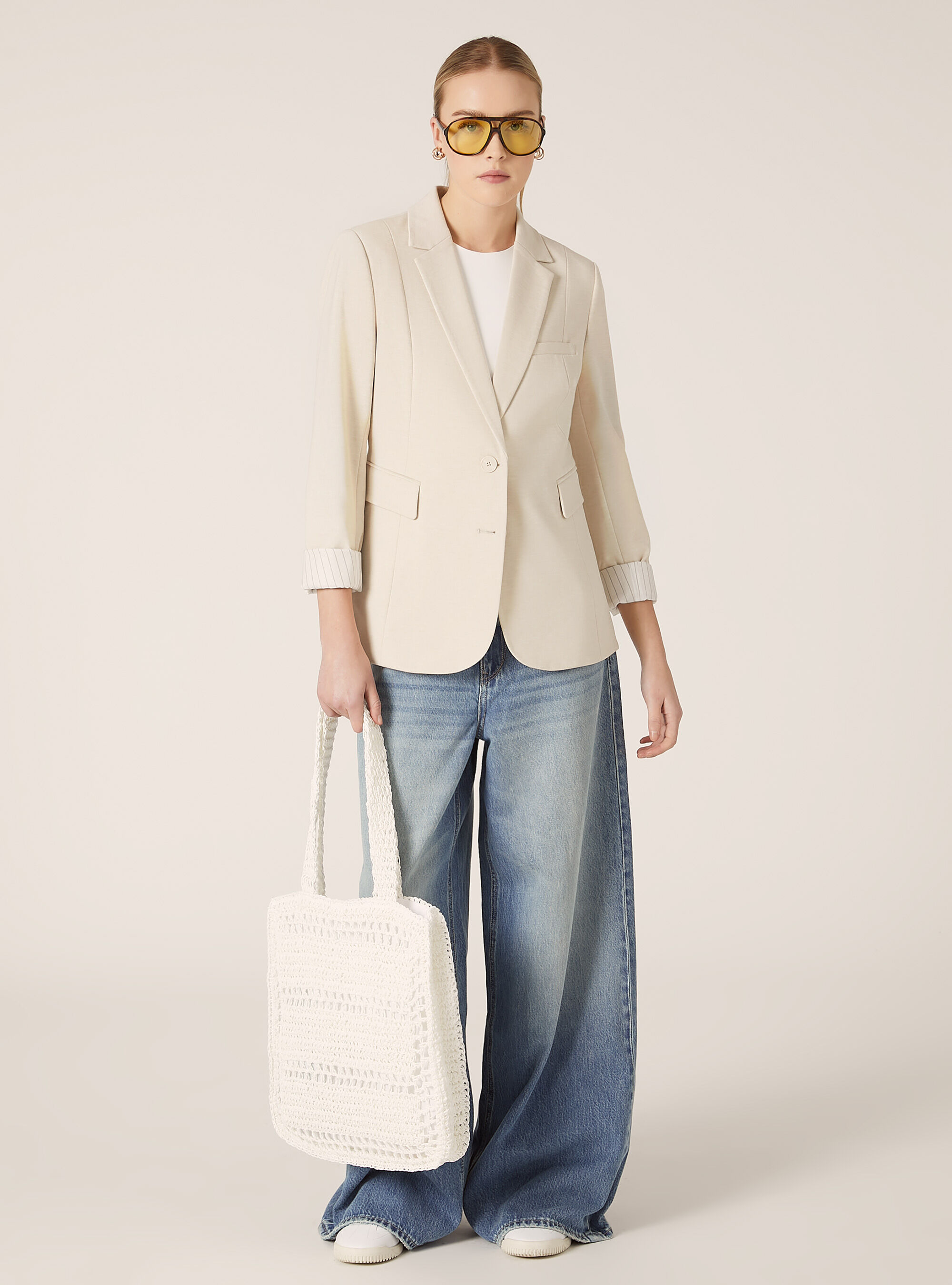 Jersey blazer, CR2 CREAM MEDIUM