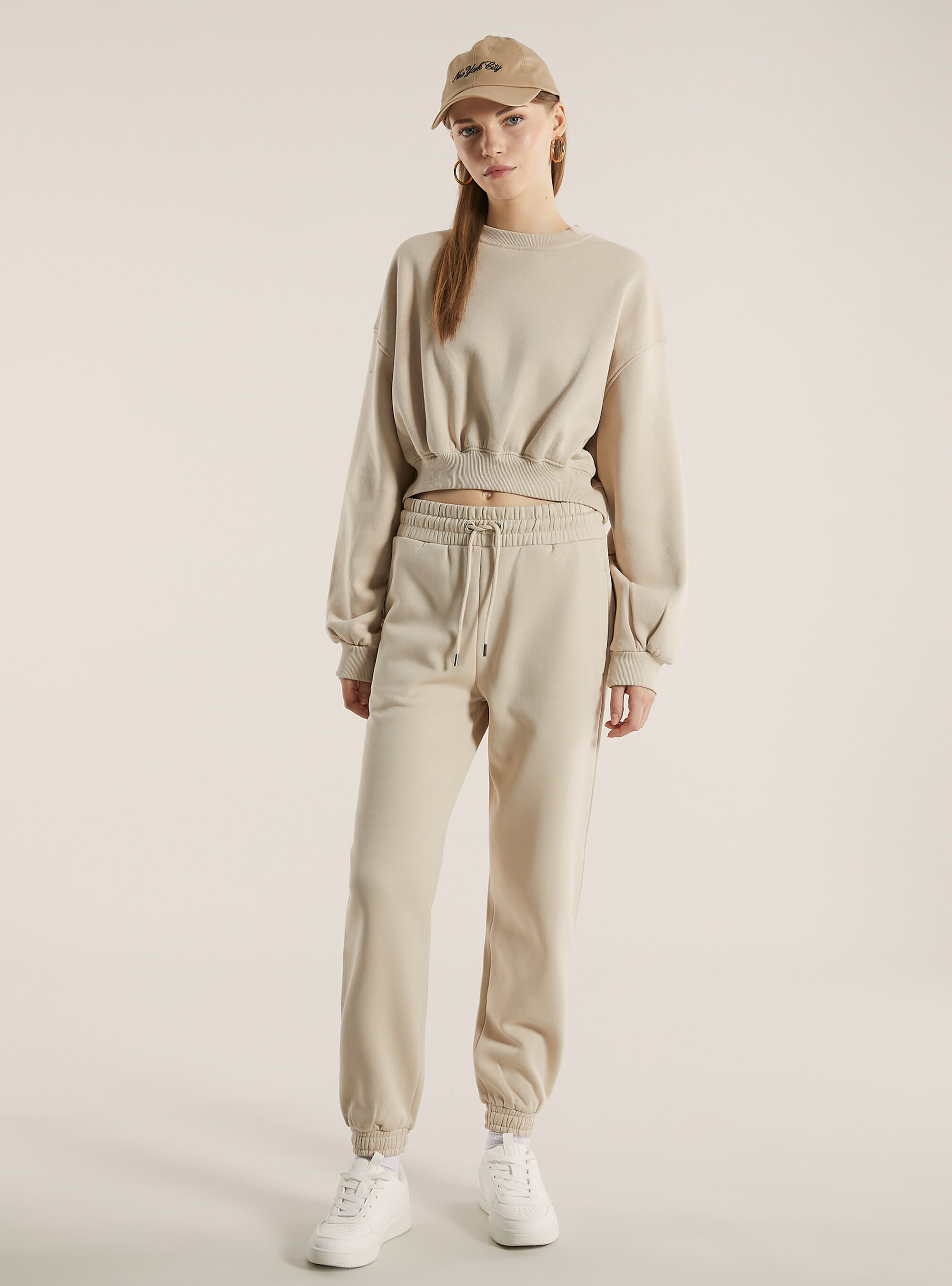 Plush jogger trousers, BG2 BEIGE MEDIUM