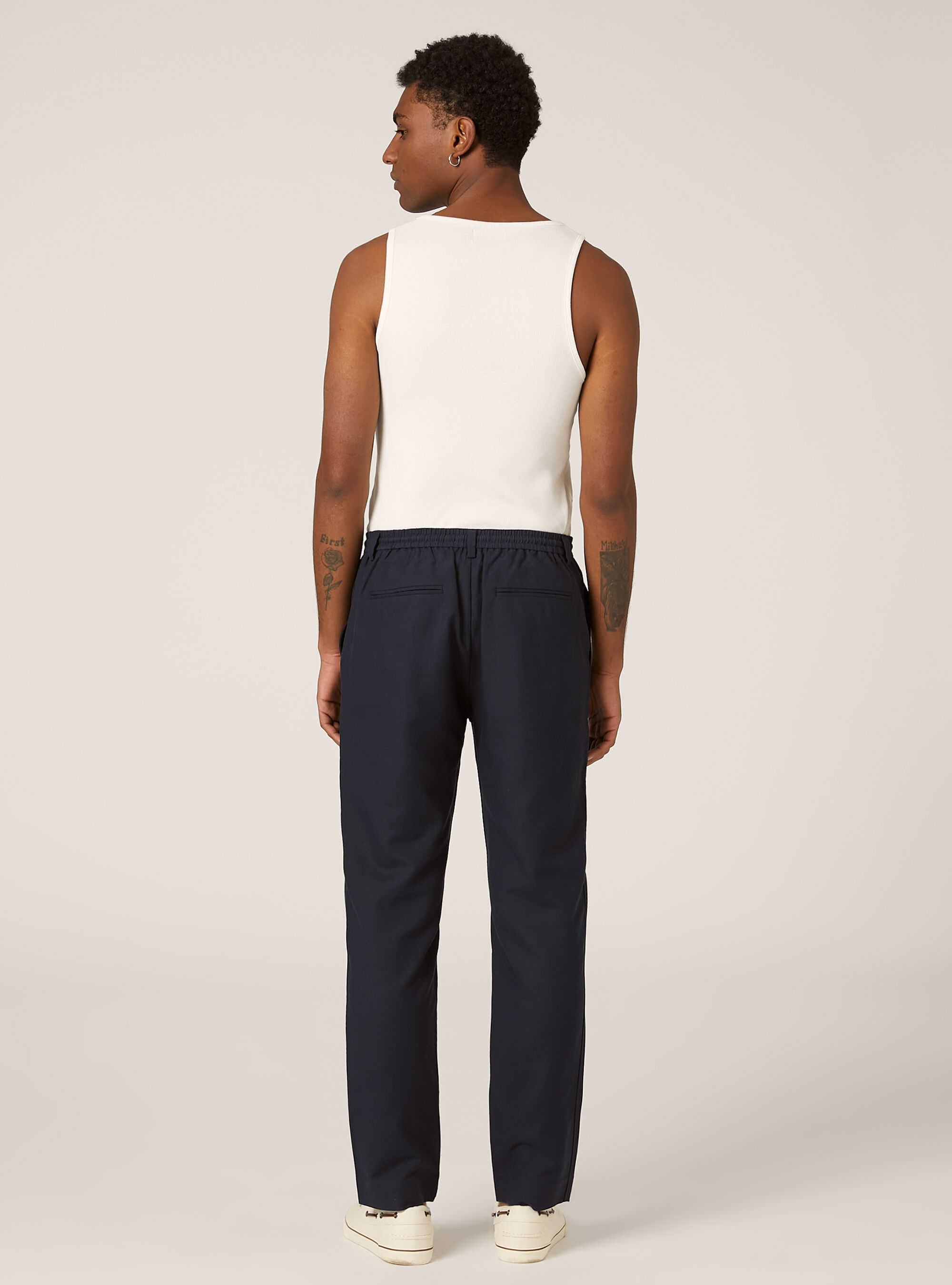 Linen blend chinos, NA2 NAVY MEDIUM