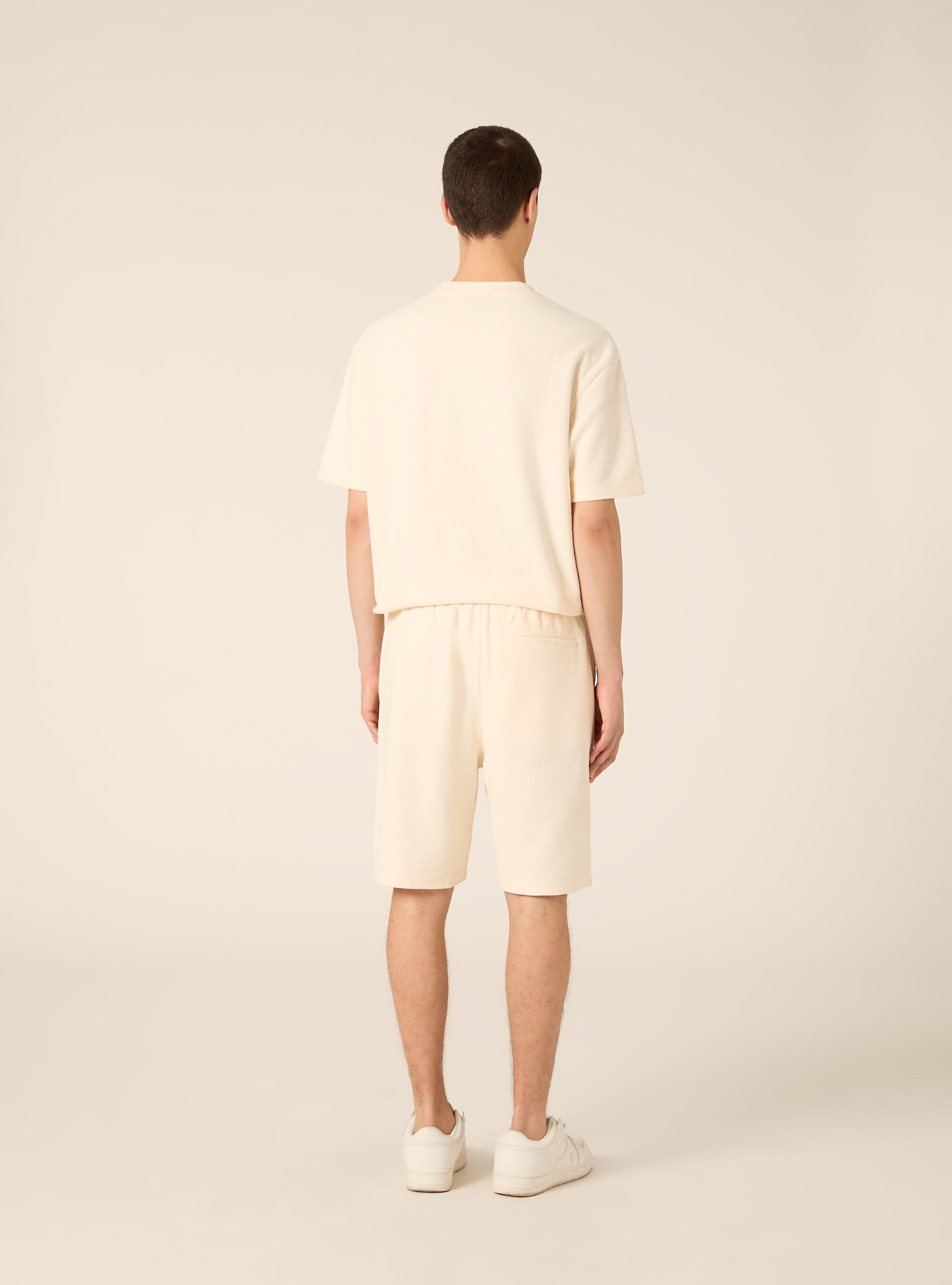 Bermuda   tessuto interlock waffle, WH2 WHITE