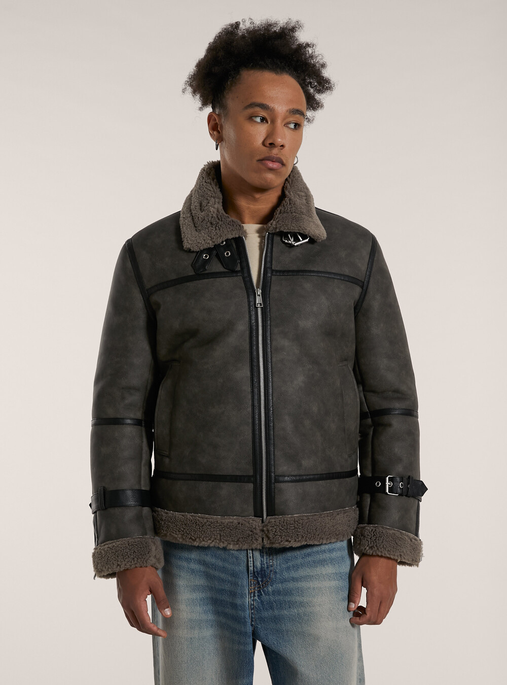 Pelliccia Giacca Invernale Alcott Ecopelle Giubbotto Pelle Uomo