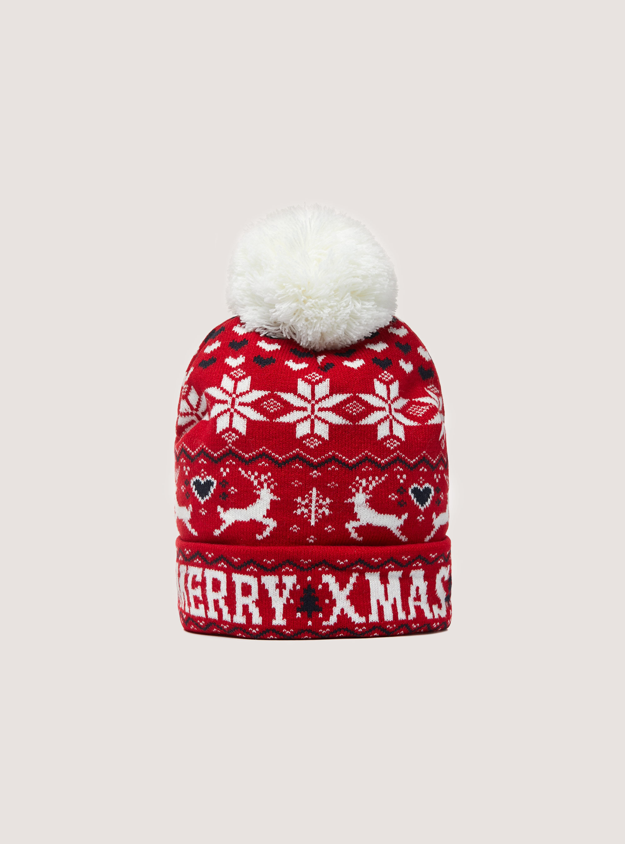 Cappello con pon pon Christmas Family Collection, RD2 RED MEDIUM