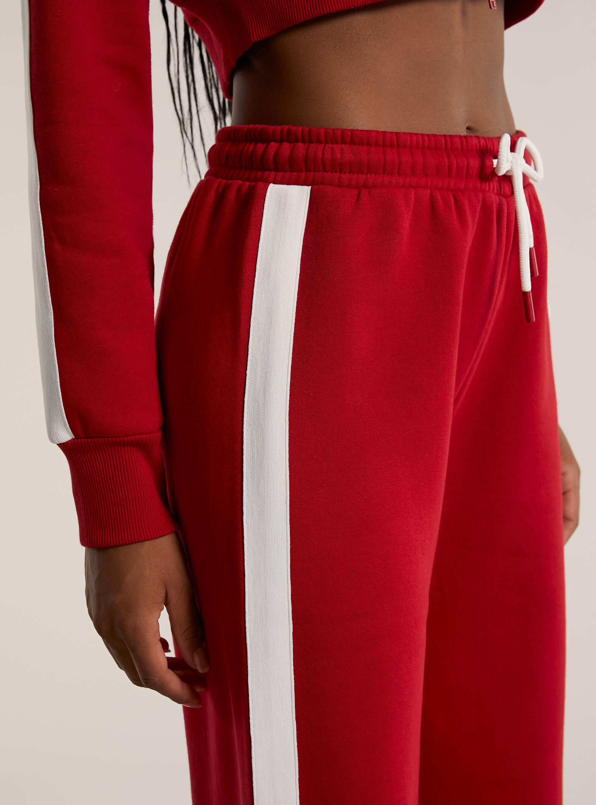 Wide leg pants with side band, RD2 RED MEDIUM