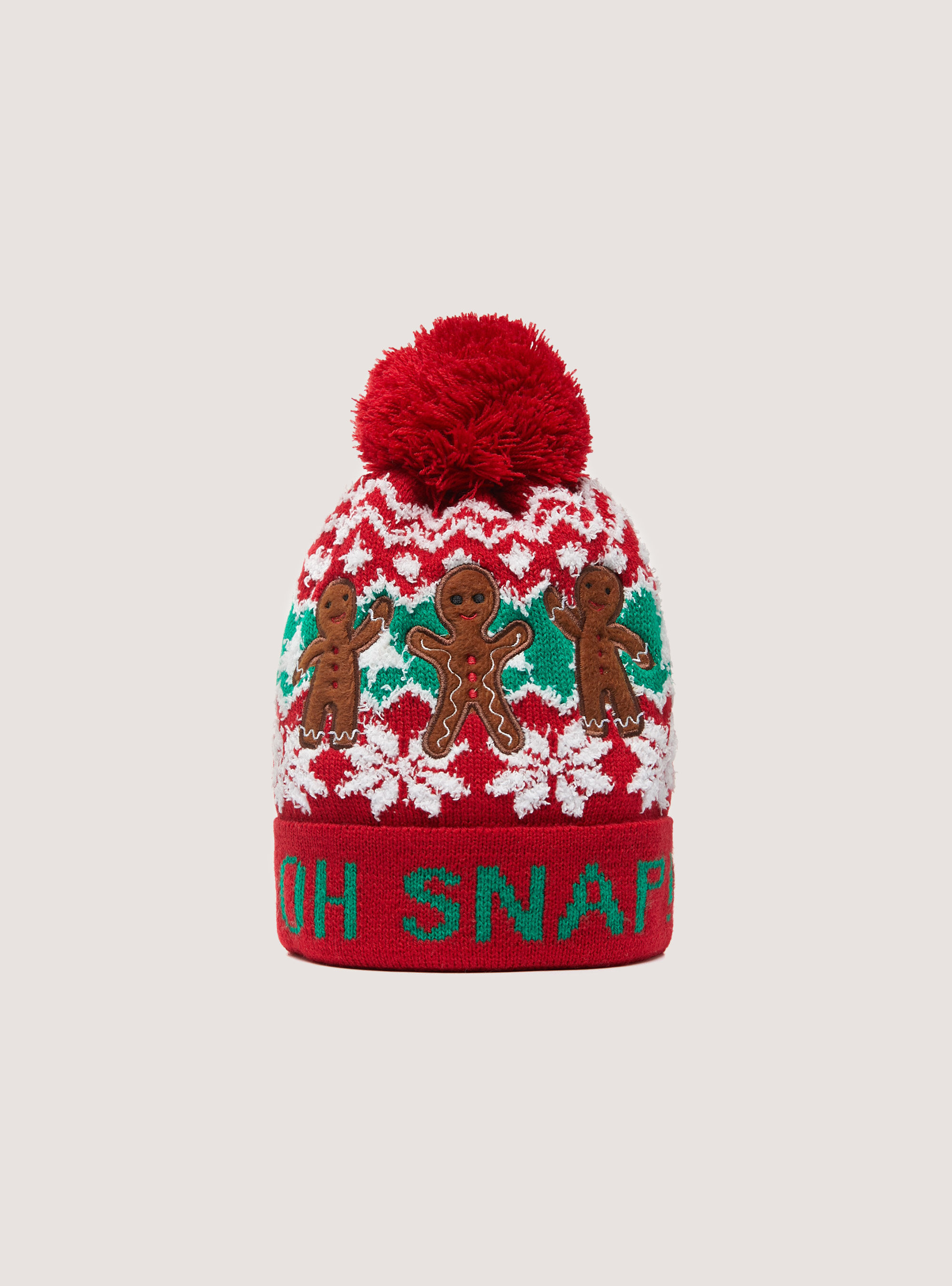 Cappello con pon pon Christmas Collection, RD2 RED MEDIUM