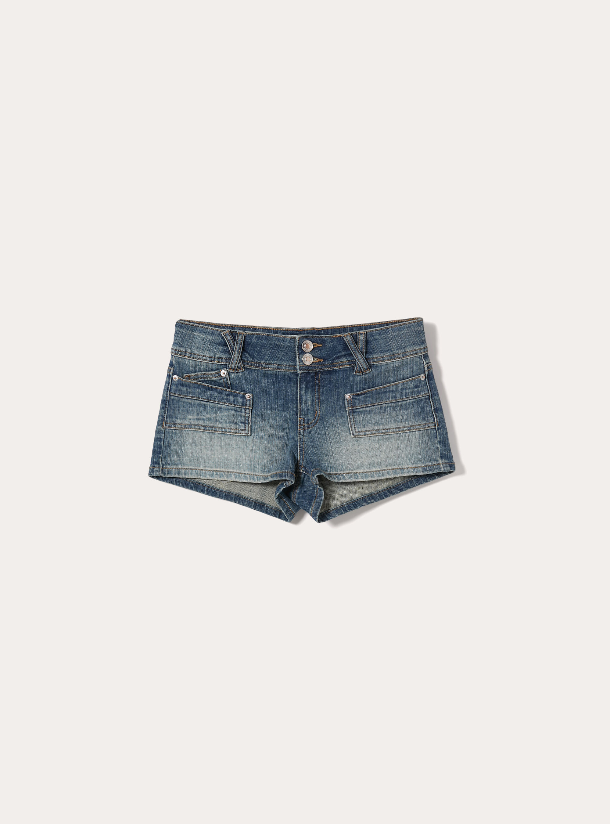 Denim micro shorts, D201 AZZURRE MED OVERDYE