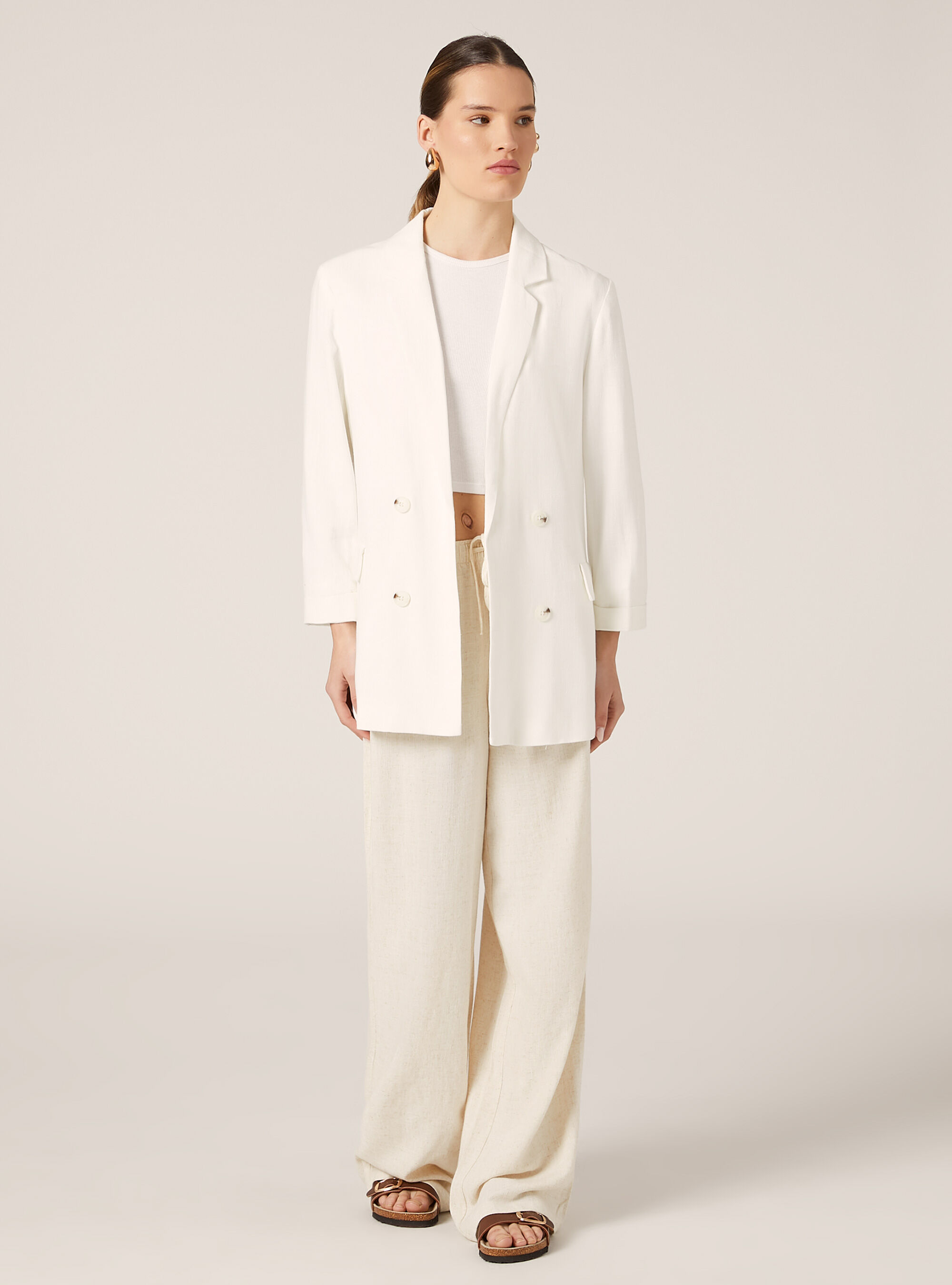 アウターその他 ALYSI Woman Blazer Beige 105829P5042 TE Alysi single-breasted Blazer | Neutrals | FARFETCH HK