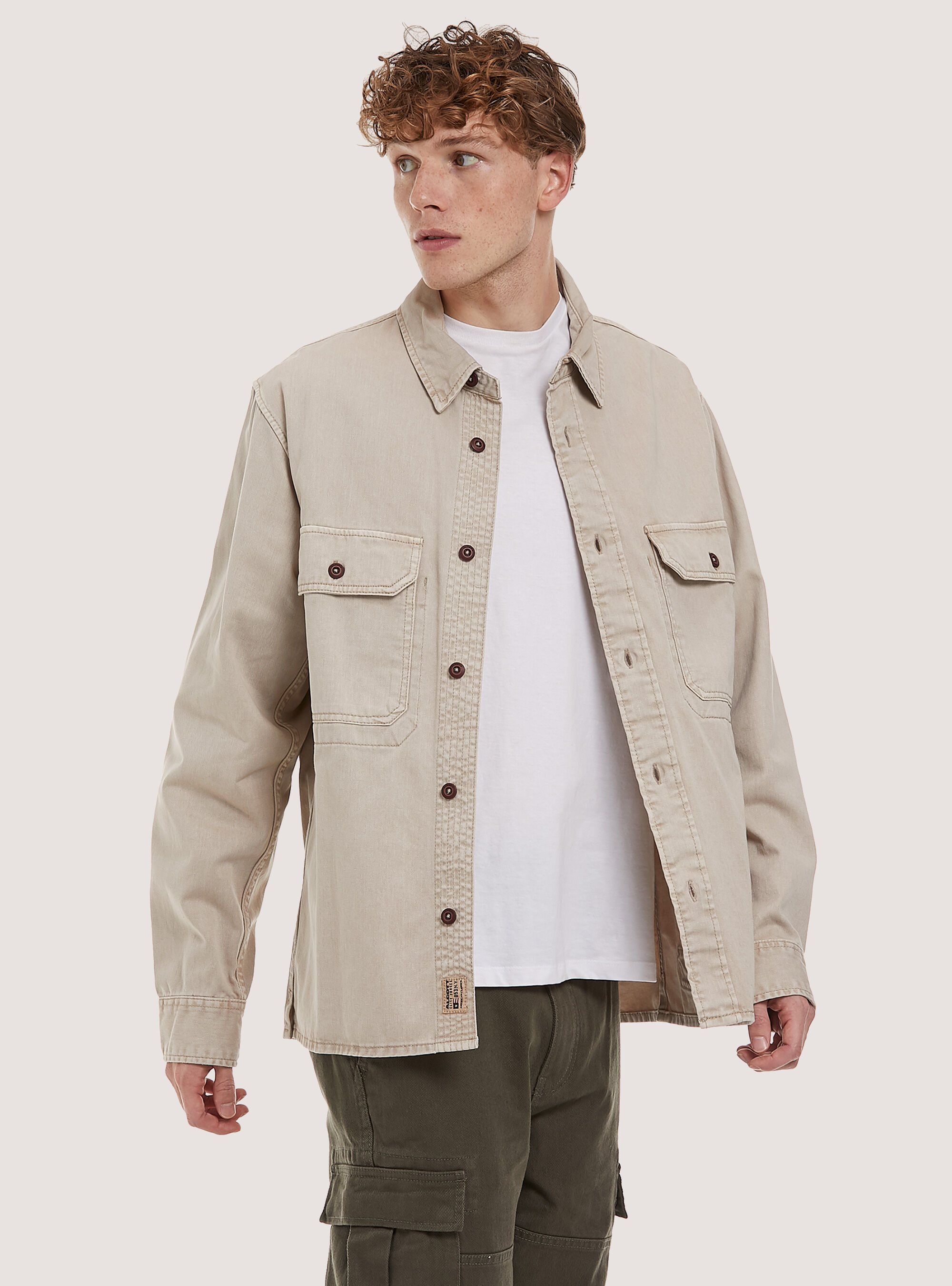 Chemise beige militaire top