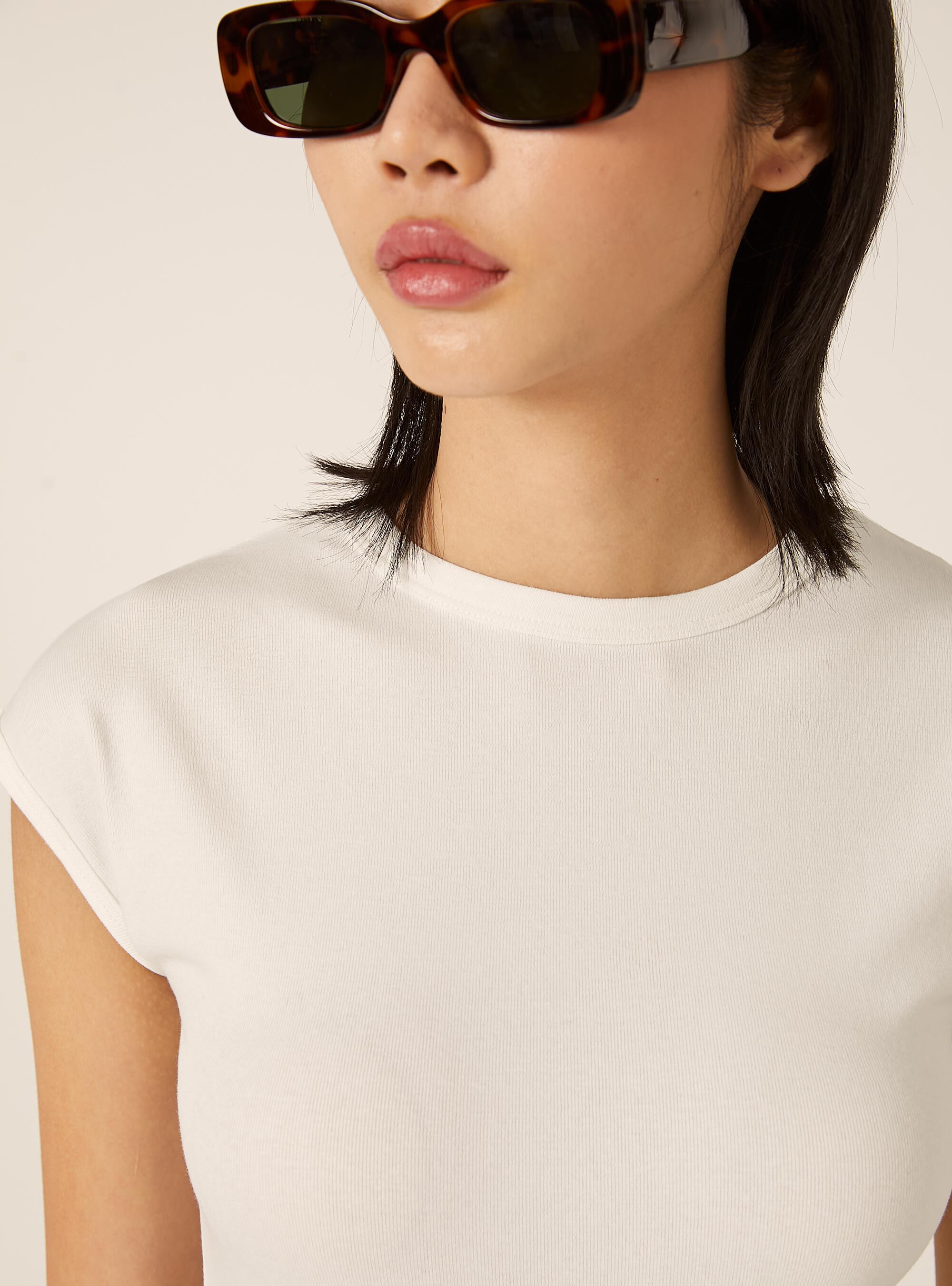 Body aus gerippter Stretch-Baumwolle, WH2 WHITE