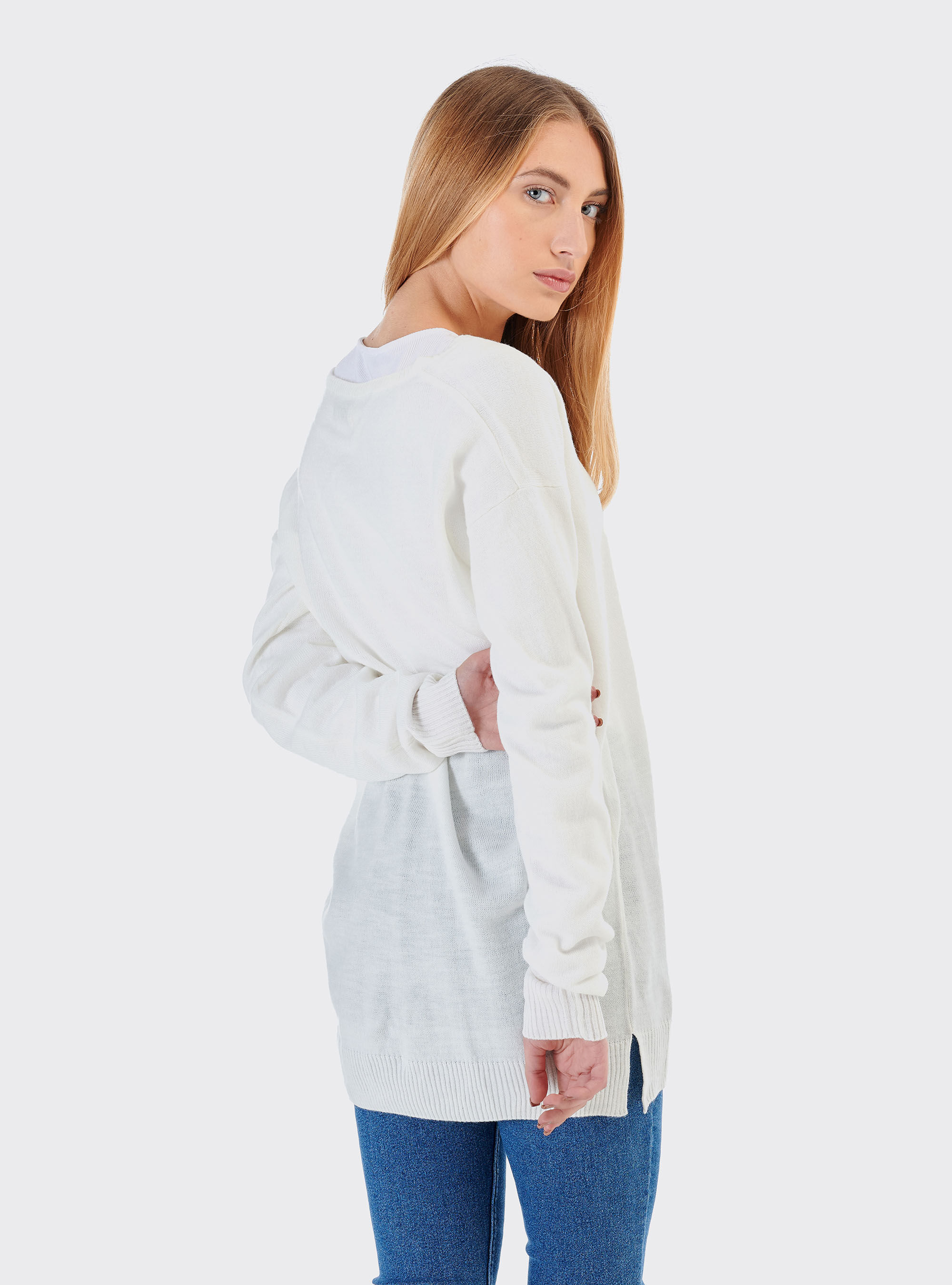 Crew-neck pullover, C099 WHITE