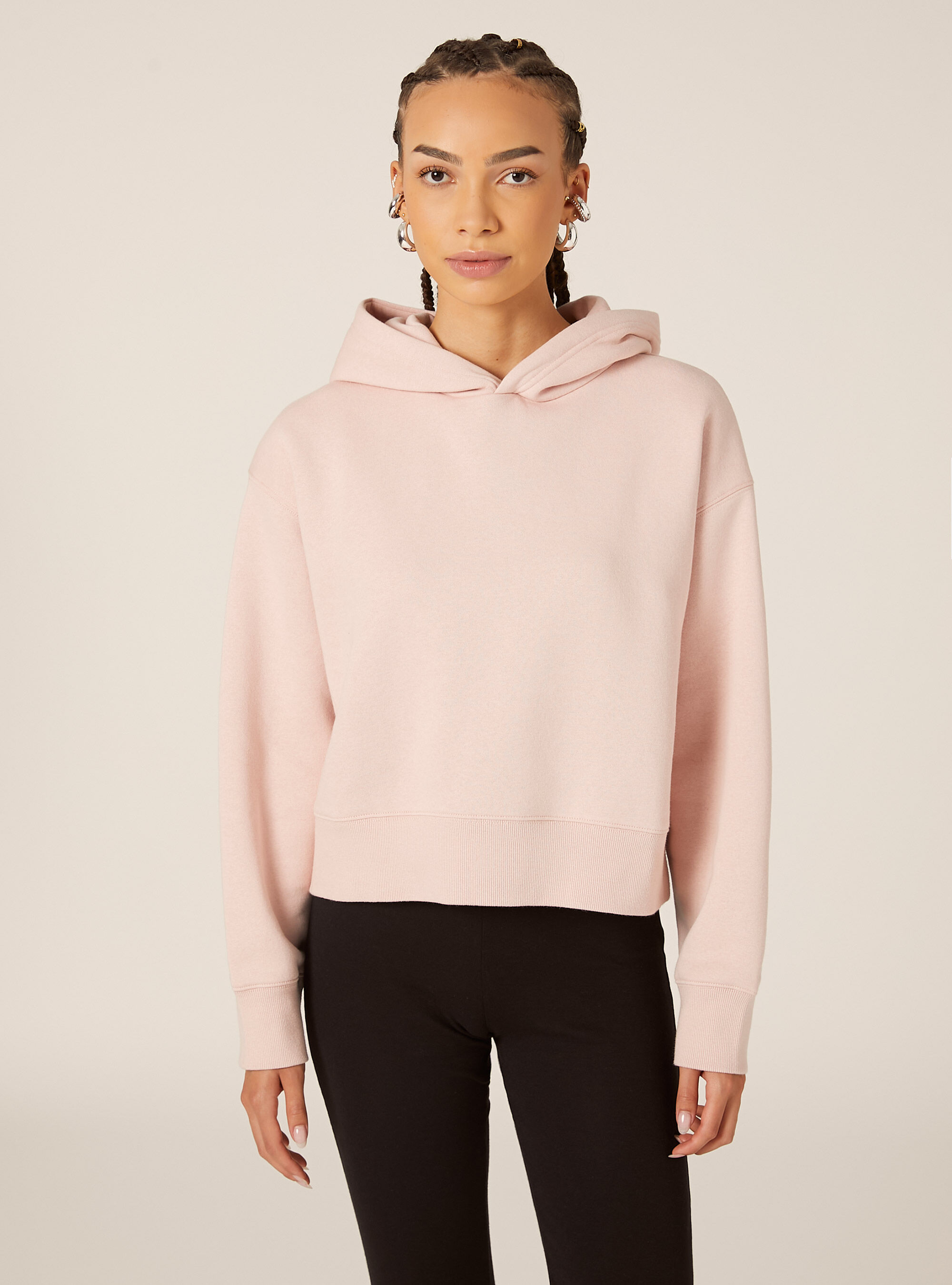 Felpa boxy fit con cappuccio