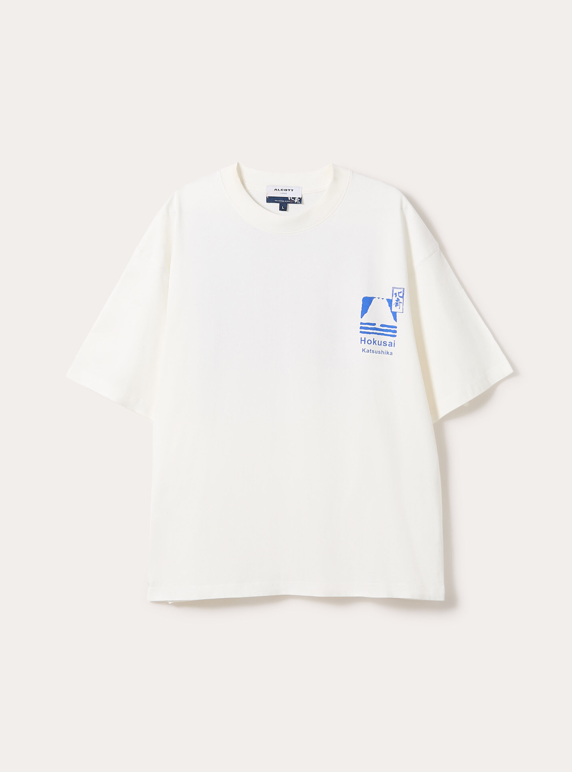 Katsushika Hokusai boxy fit T-shirt / Alcott, WH2 WHITE