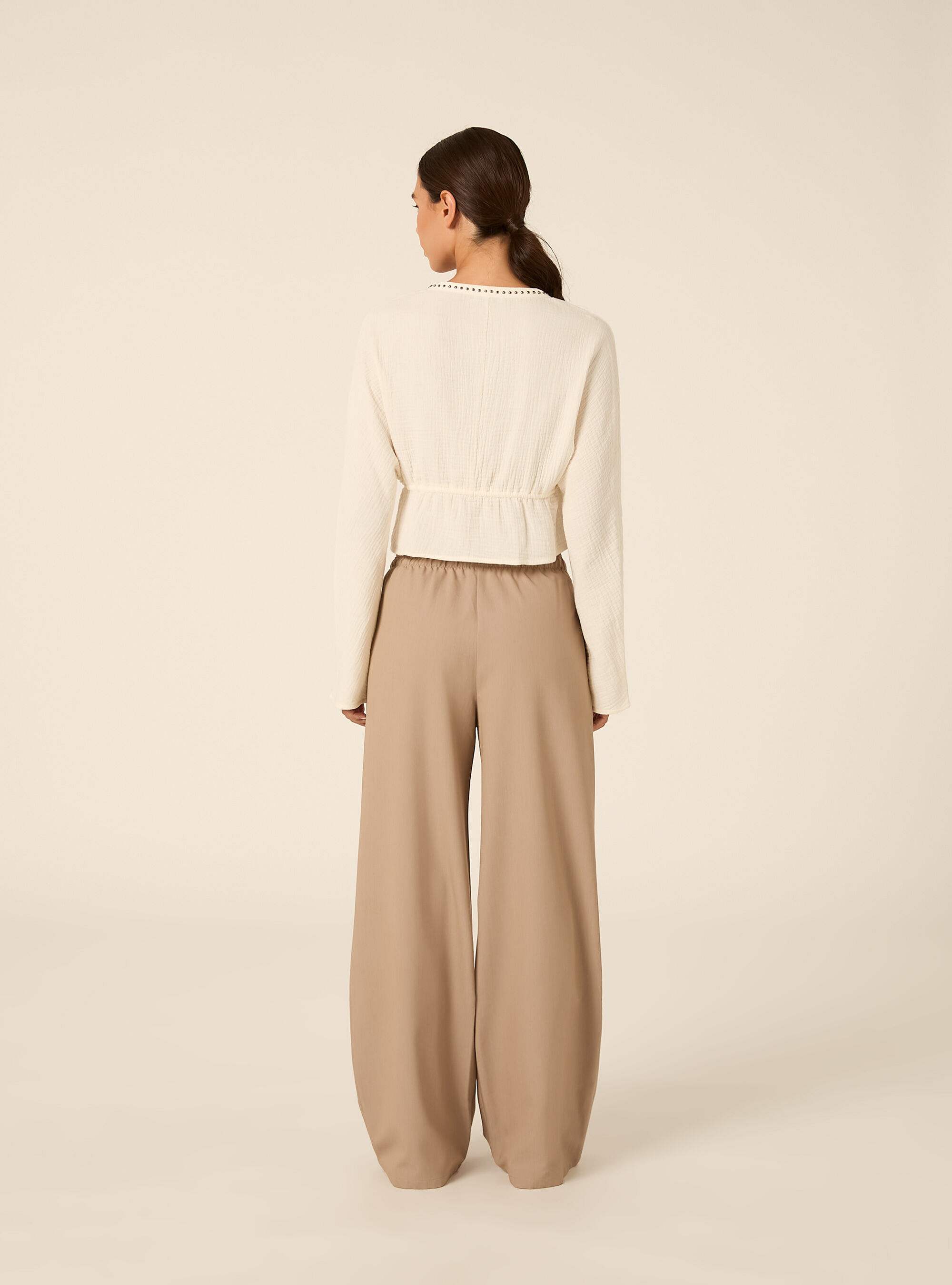 Blusa con borchie, WH2 WHITE