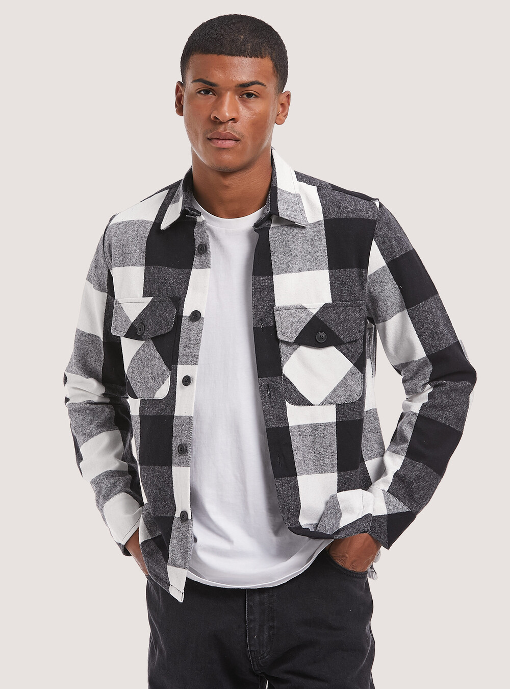 Checked shirt jacket