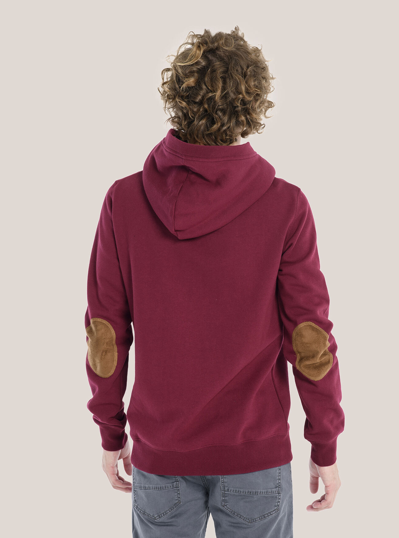 Felpa con cappuccio in ecopelliccia, BORDEAUX