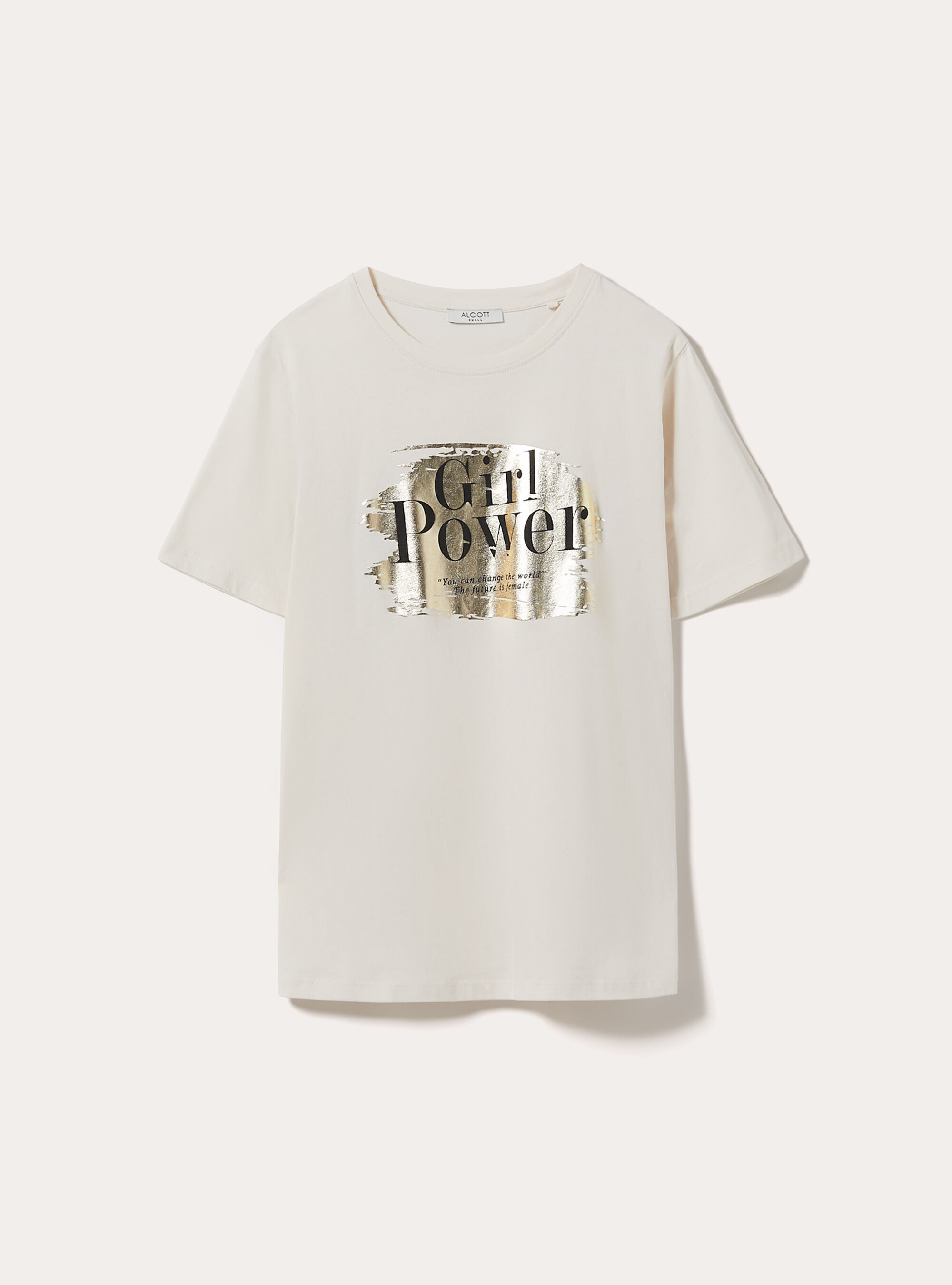 T-Shirt Coupe Regular &agrave; Imprim&eacute; Graphique Girl Power, CR3 CREAM LIGHT