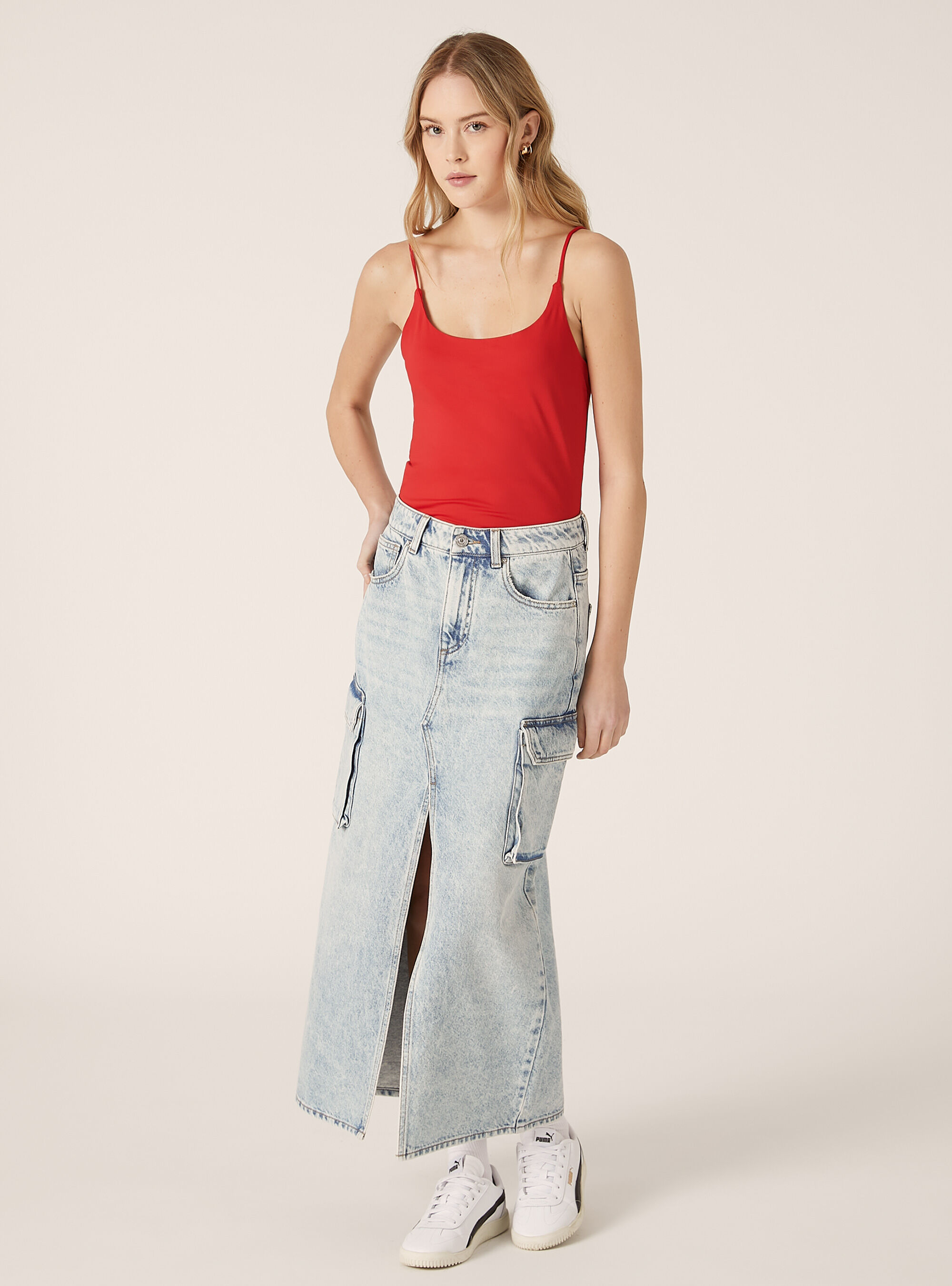 Stretch suspender bodysuit, RD2 RED MEDIUM