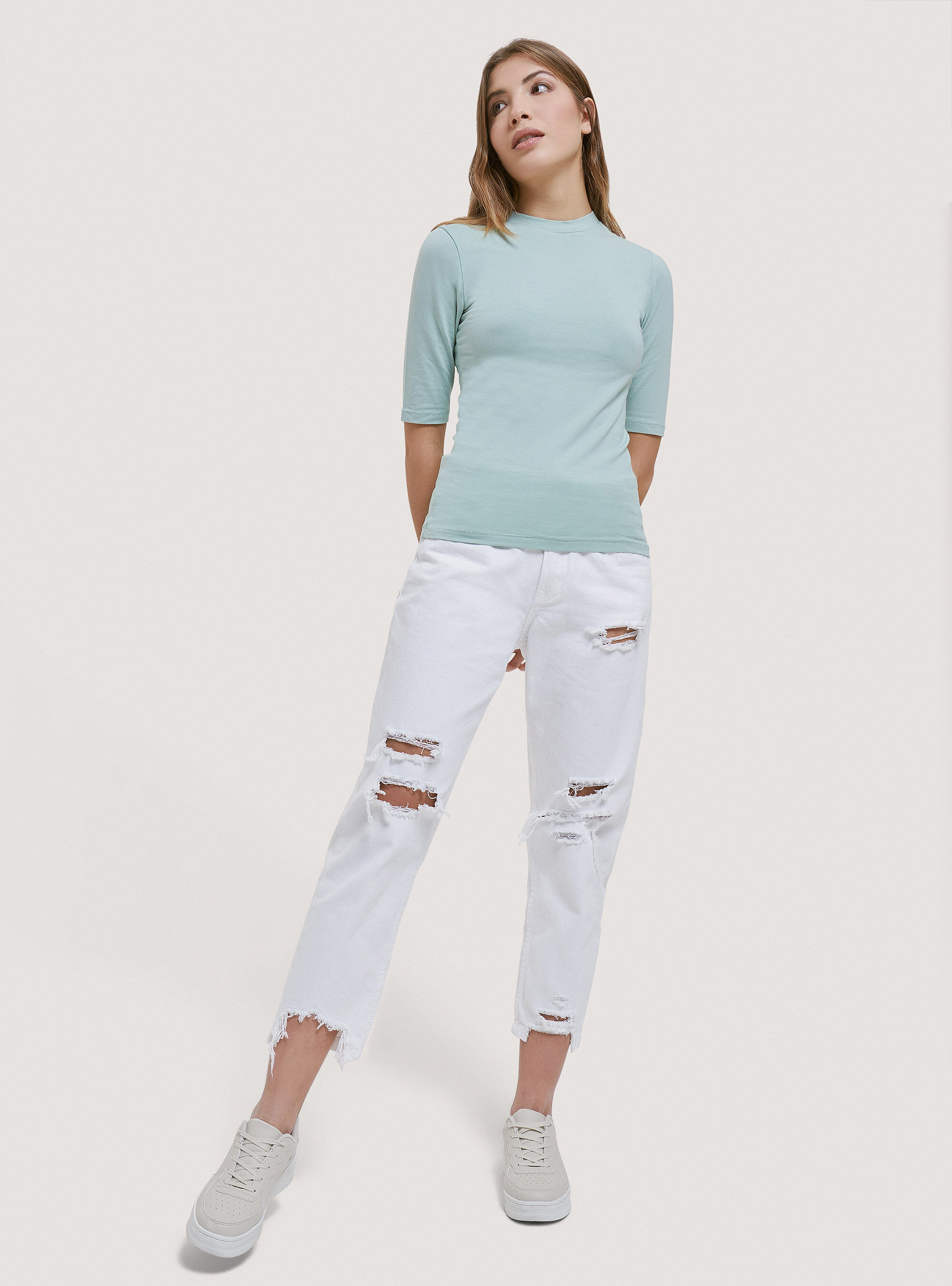 Camiseta b&aacute;sica slim fit, C297 GREEN