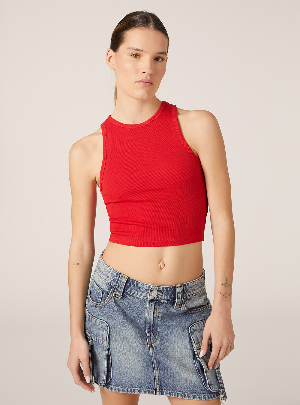 Cropped tank top in rib Alcott Women's Top Body