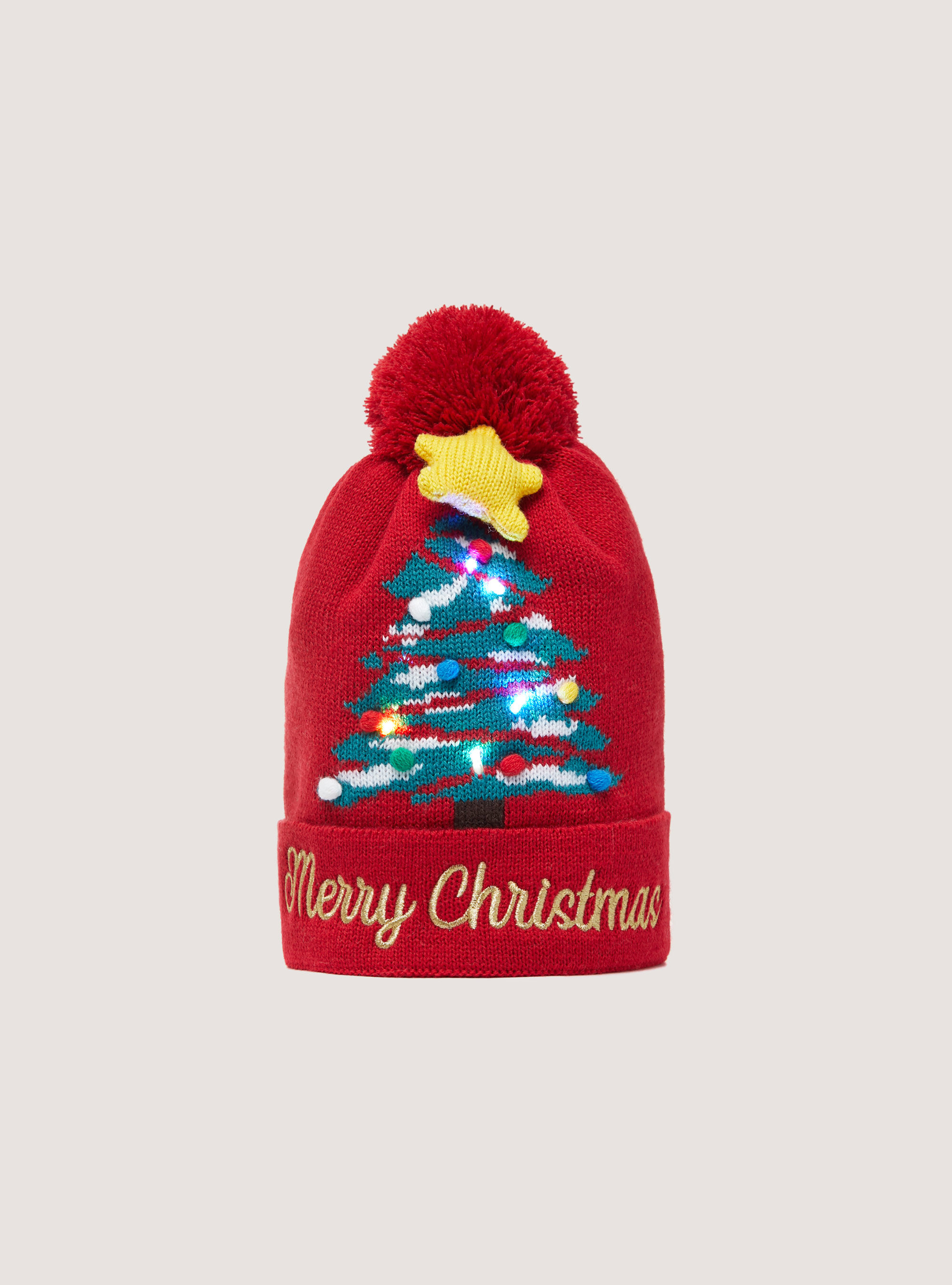 Christmas Collection hat with lights, RD2 RED MEDIUM
